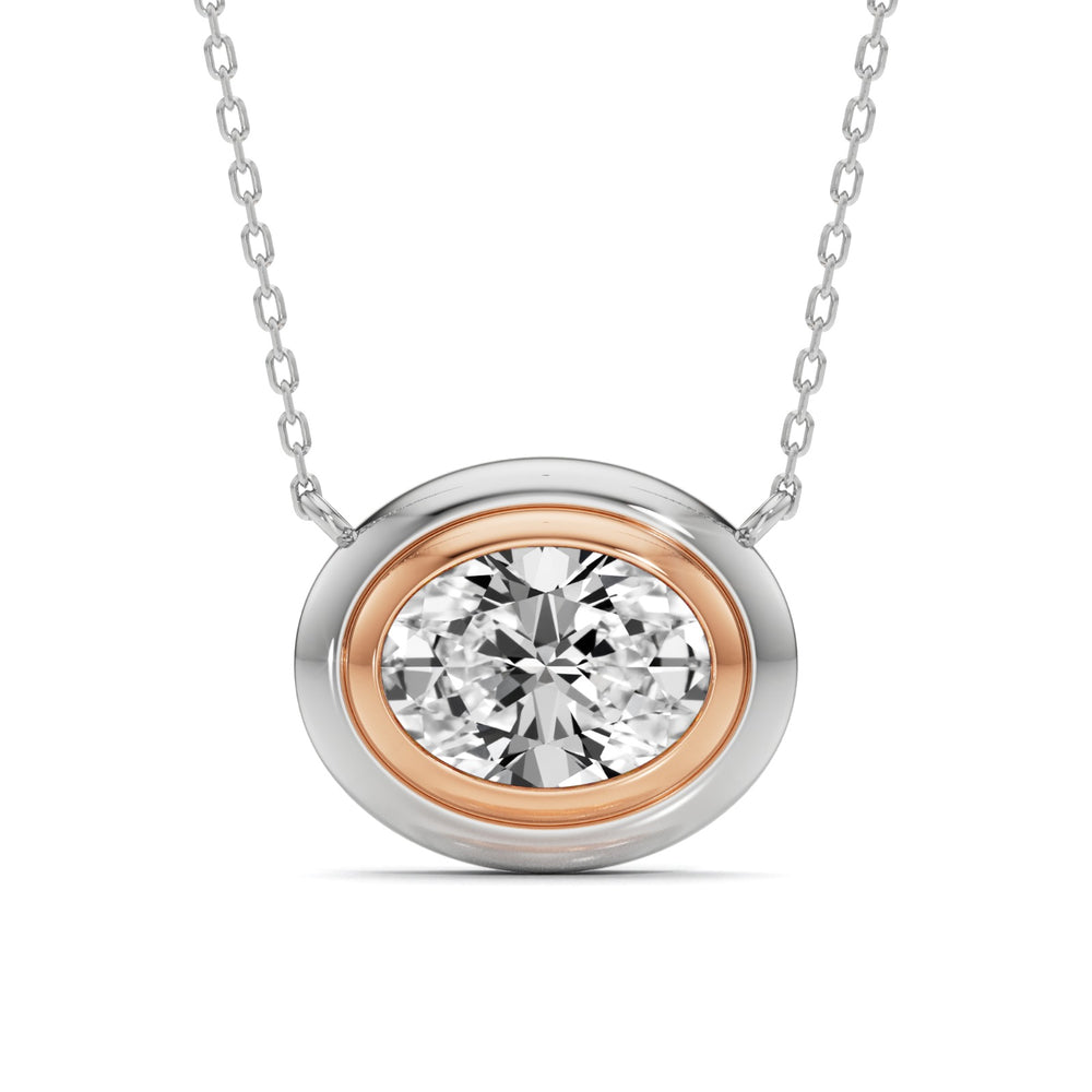 GrownńDiva 1.50 Carat Oval East-West Lab Diamond Pendant.GrownńDiva.
