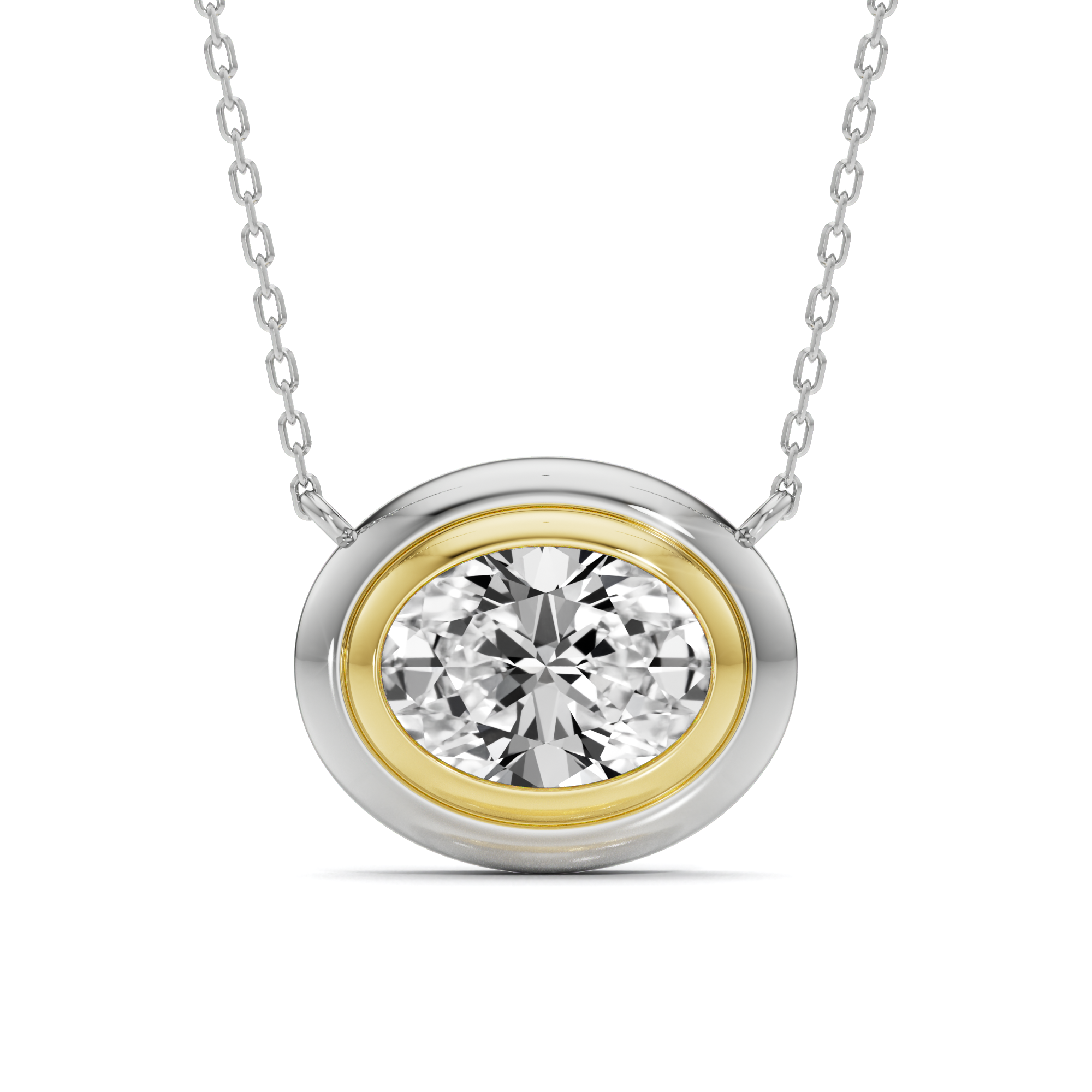 GrownńDiva 1.50 Carat Oval East-West Lab Diamond Pendant.GrownńDiva.