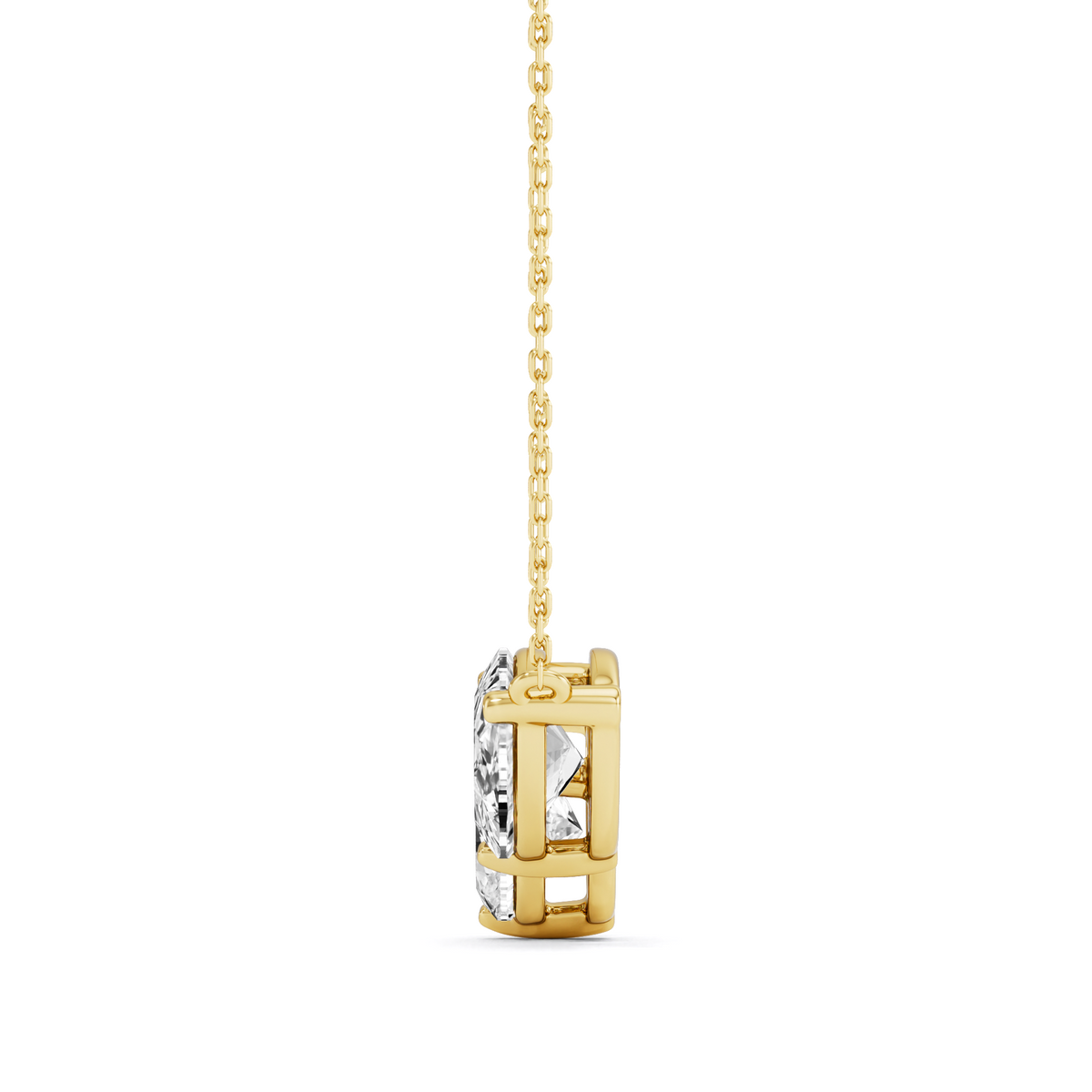GrownńDiva 2.46 CT Two-Stone Pear Lab Diamond Toi et Moi Pendant in 18K Gold Vermeil