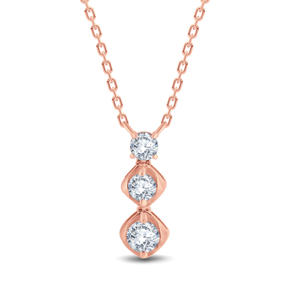 Elegant 3-Stone Lab-Grown Diamond Pendant | GrownńDiva