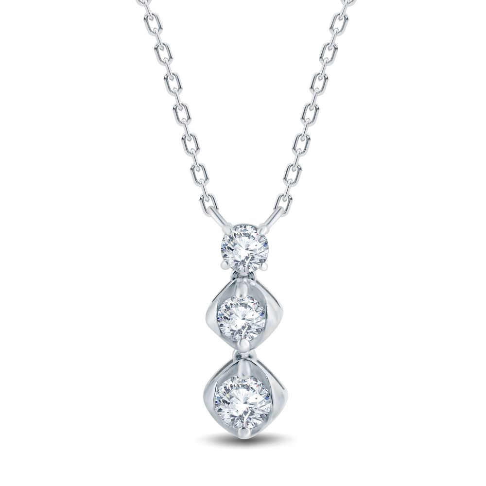 Elegant 3-Stone Lab-Grown Diamond Pendant | GrownńDiva