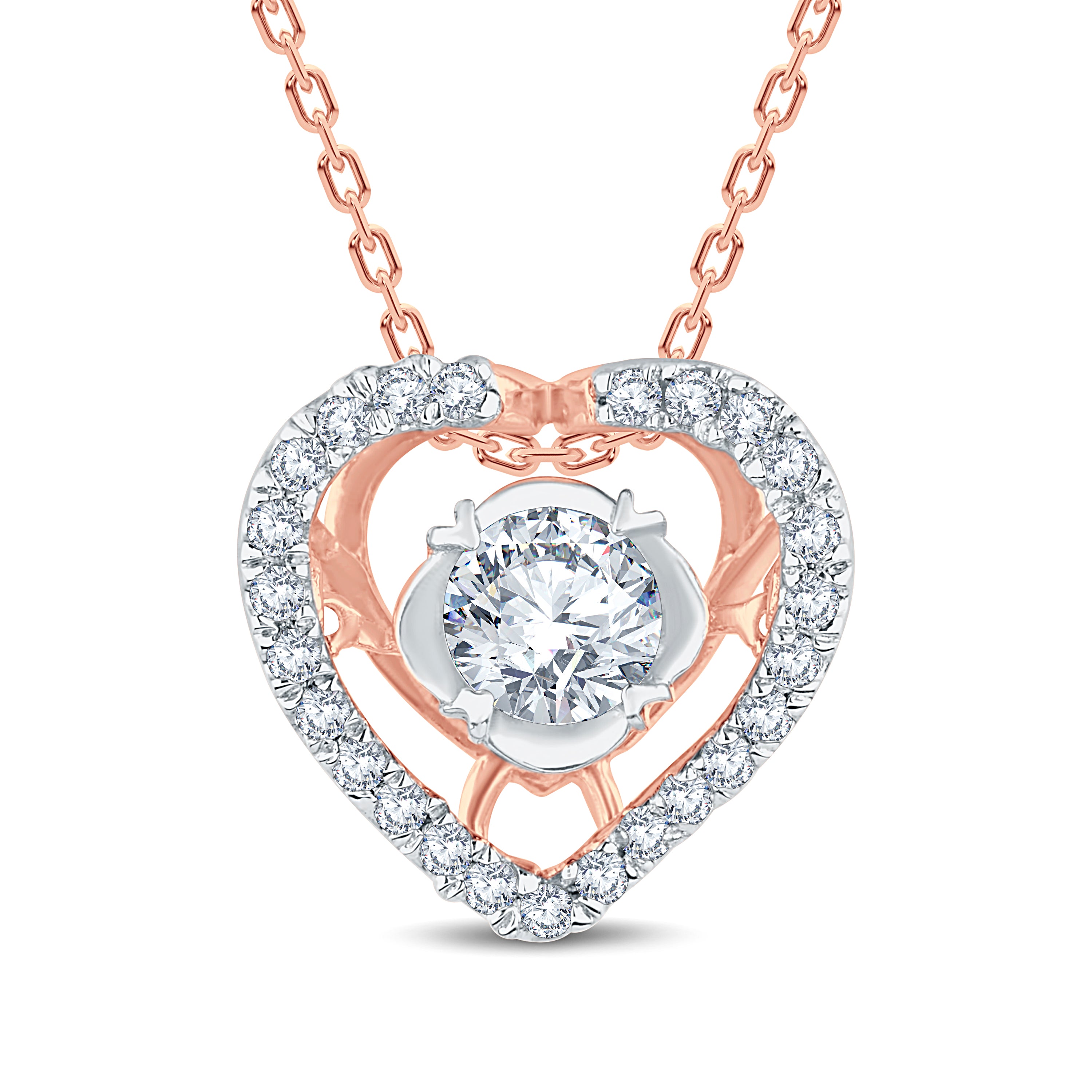 The Heart Solitaire 0.30 CT Round Lab Diamond Pendant 3 Colors By GrownńDiva