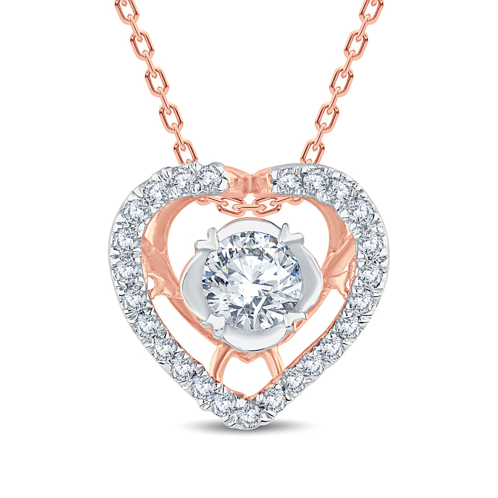 The Heart Solitaire 0.30 CT Round Lab Diamond Pendant 3 Colors By GrownńDiva