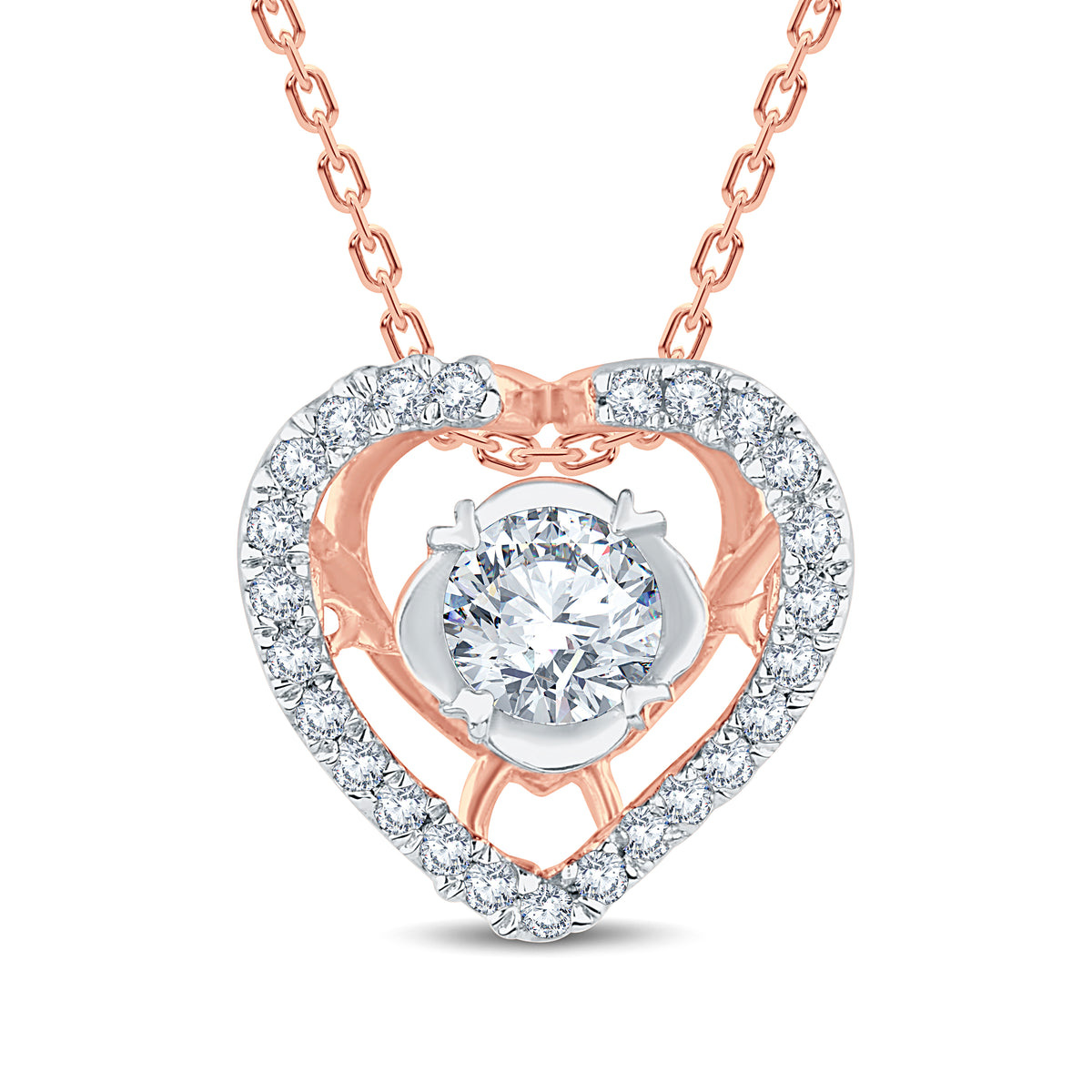 The Heart Solitaire 0.30 CT Round Lab Diamond Pendant 3 Colors By GrownnDiva
