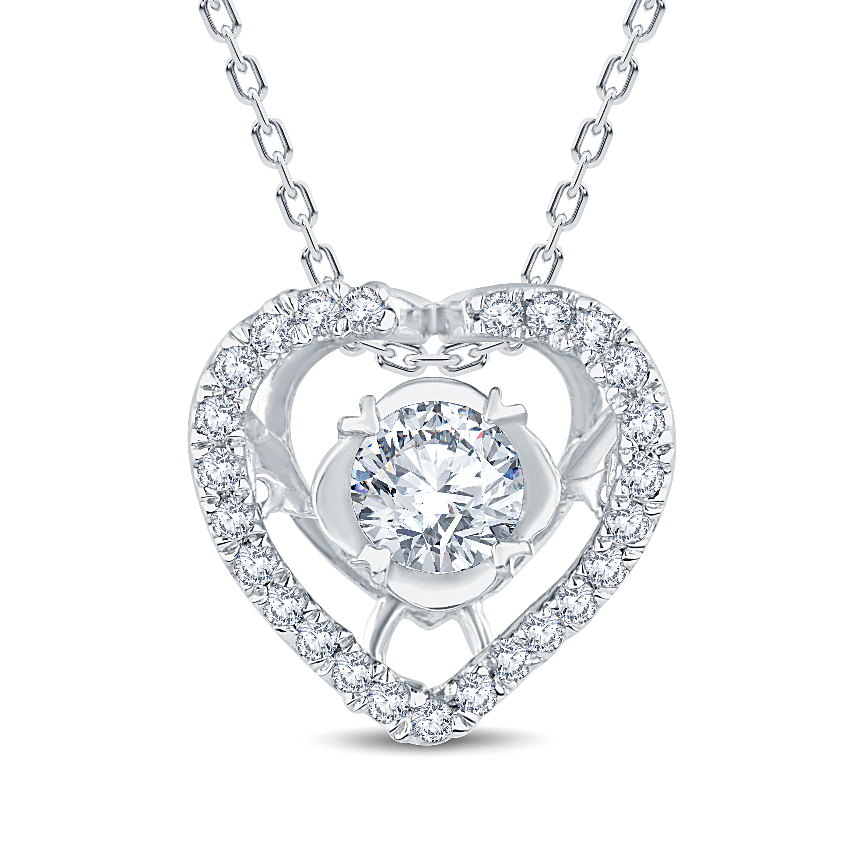 The Heart Solitaire 0.30 CT Round Lab Diamond Pendant 3 Colors By GrownńDiva