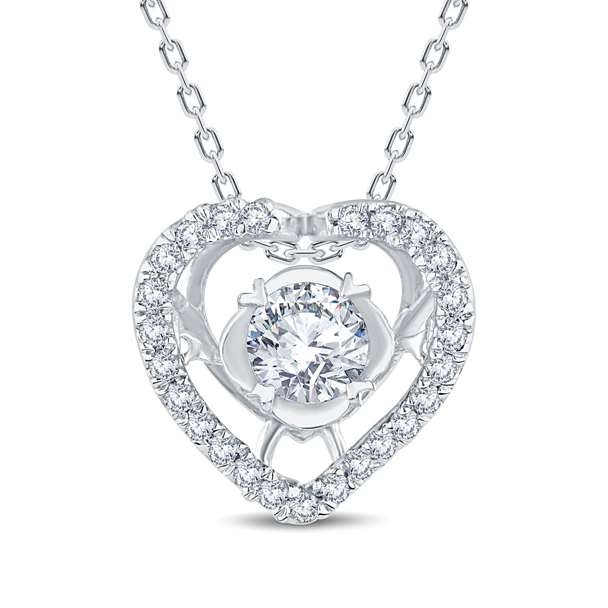The Heart Solitaire 0.30 CT Round Lab Diamond Pendant 3 Colors By GrownnDiva