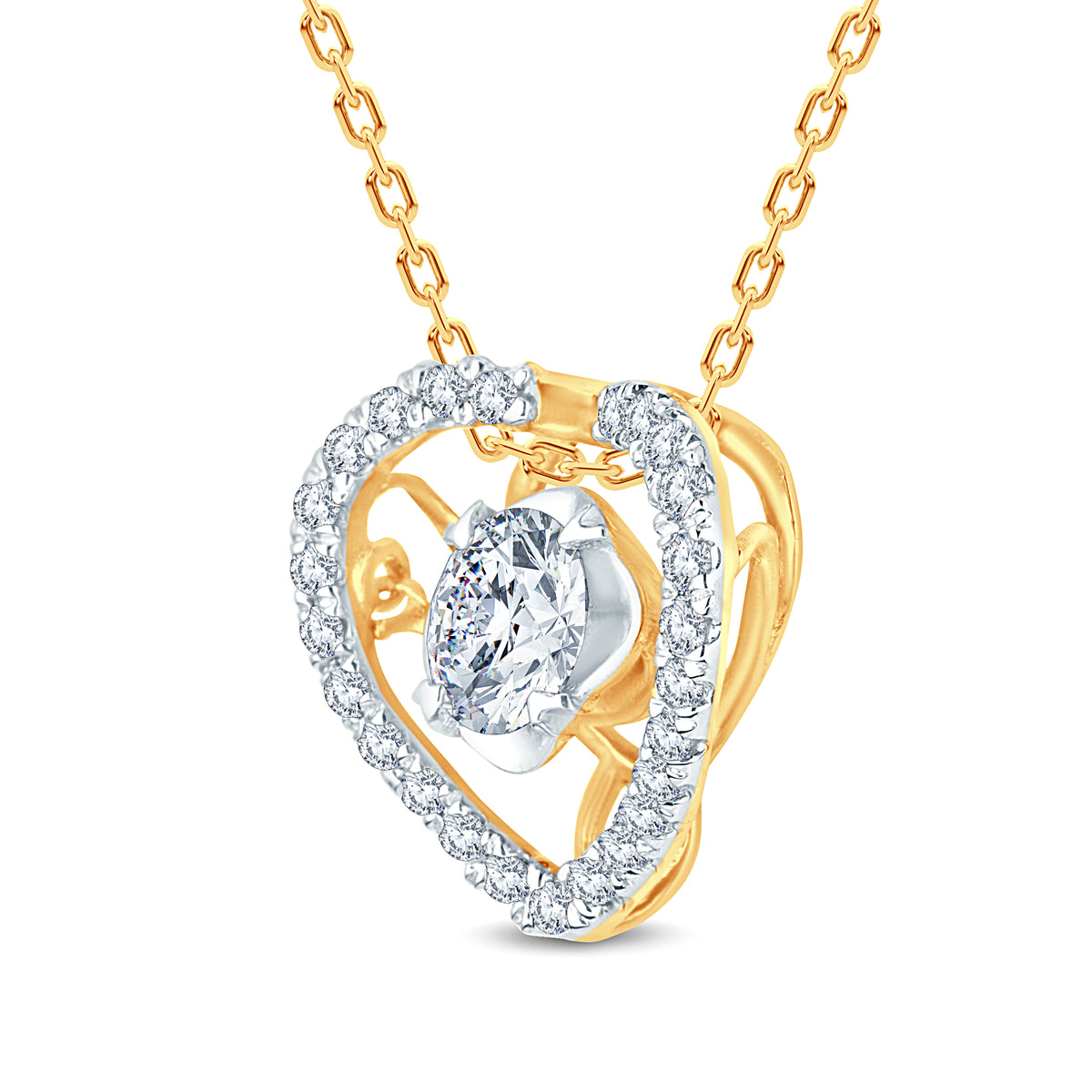 The Heart Solitaire 0.30 CT Round Lab Diamond Pendant 3 Colors By GrownnDiva