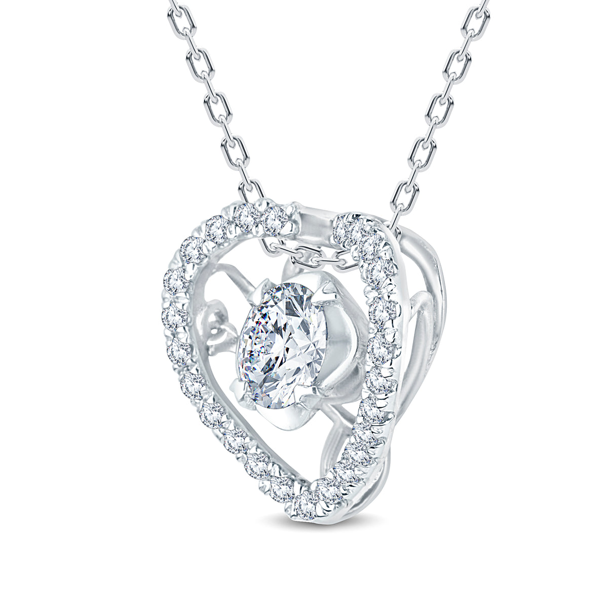 The Heart Solitaire 0.30 CT Round Lab Diamond Pendant 3 Colors By GrownnDiva