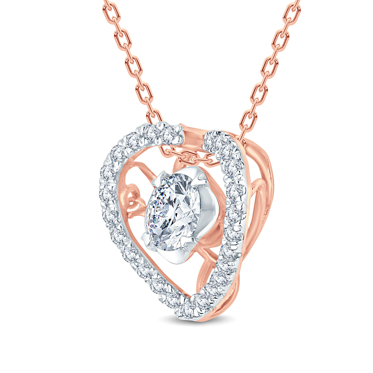 The Heart Solitaire 0.30 CT Round Lab Diamond Pendant 3 Colors By GrownnDiva