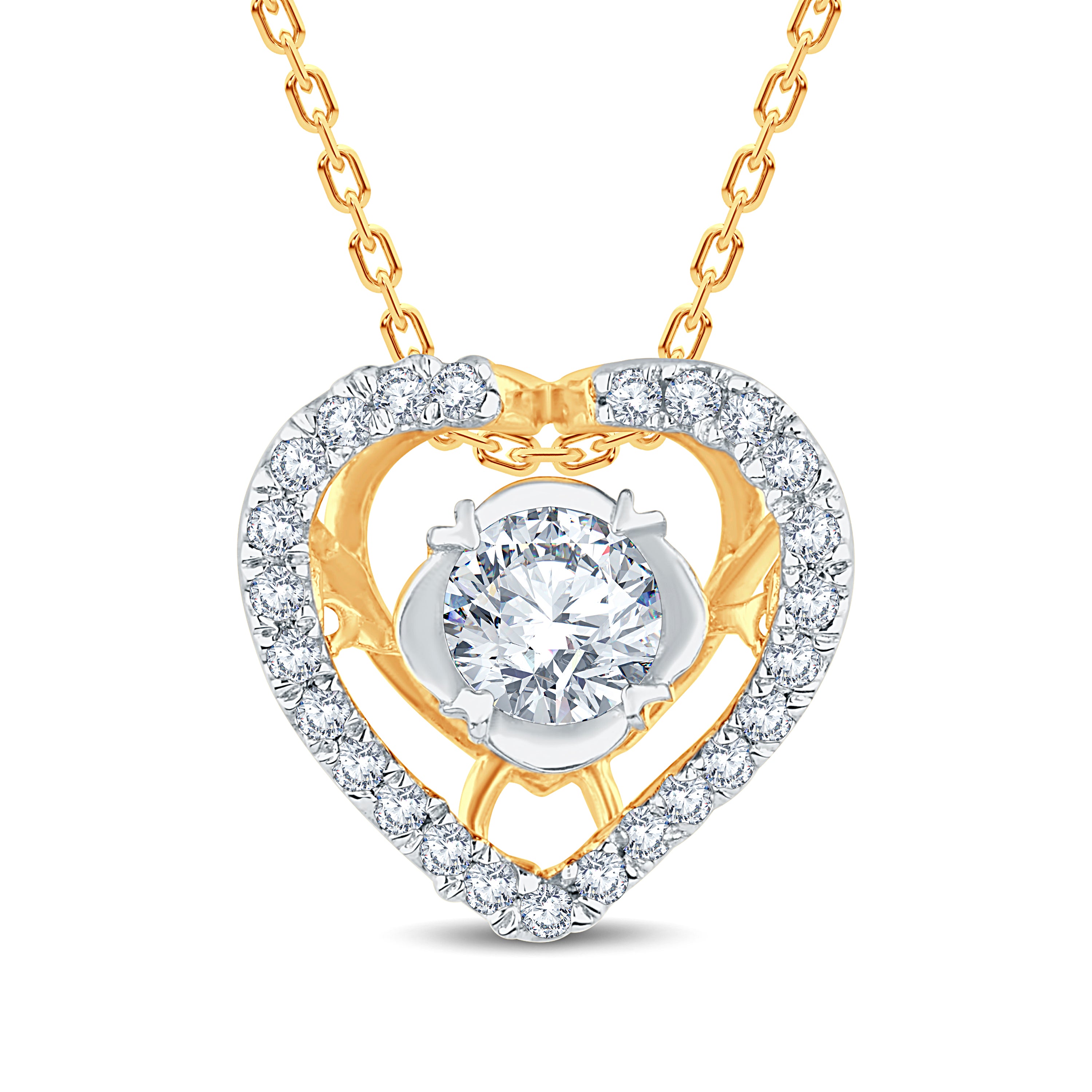 The Heart Solitaire 0.30 CT Round Lab Diamond Pendant 3 Colors By GrownńDiva