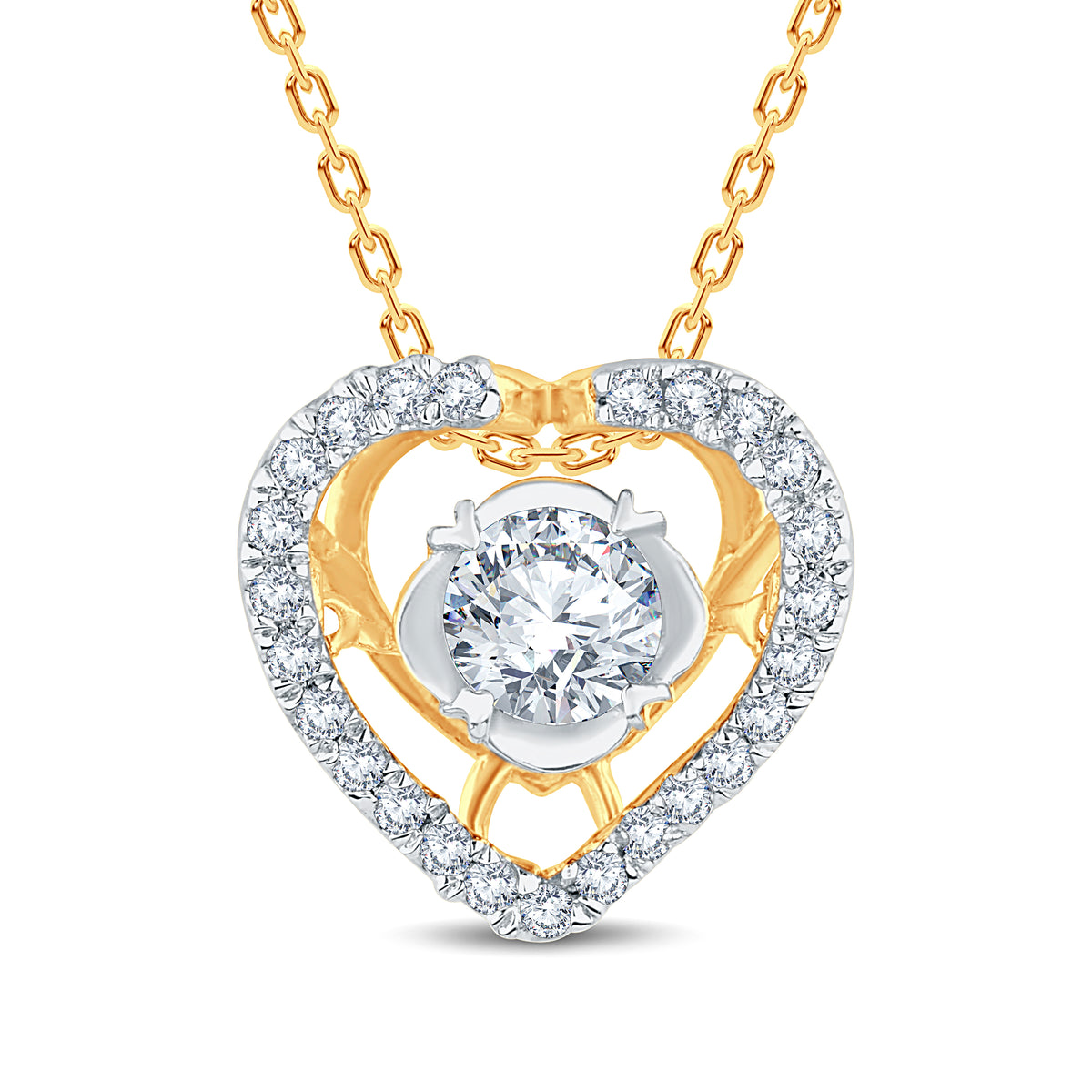 The Heart Solitaire 0.30 CT Round Lab Diamond Pendant 3 Colors By GrownnDiva
