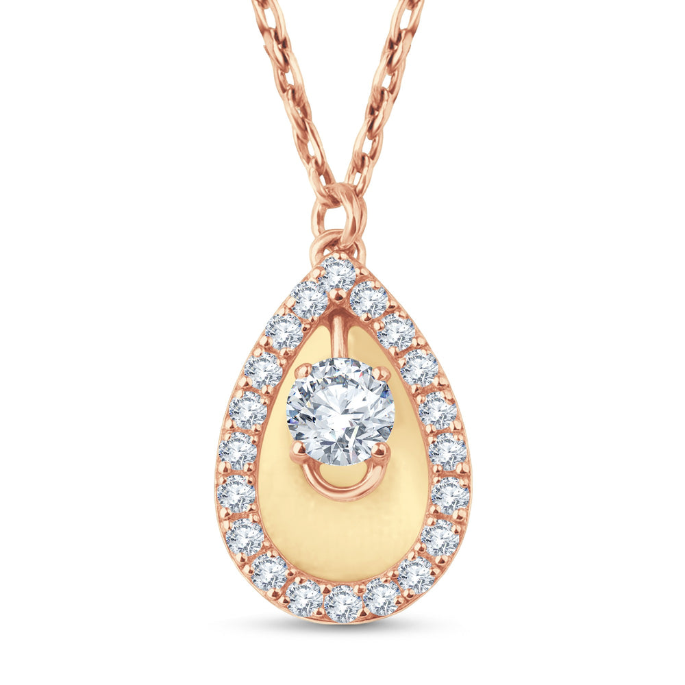 The 'Dewdrop Delight' 0.15ct Lab Diamond Teardrop Pendant. Grownń Diva.