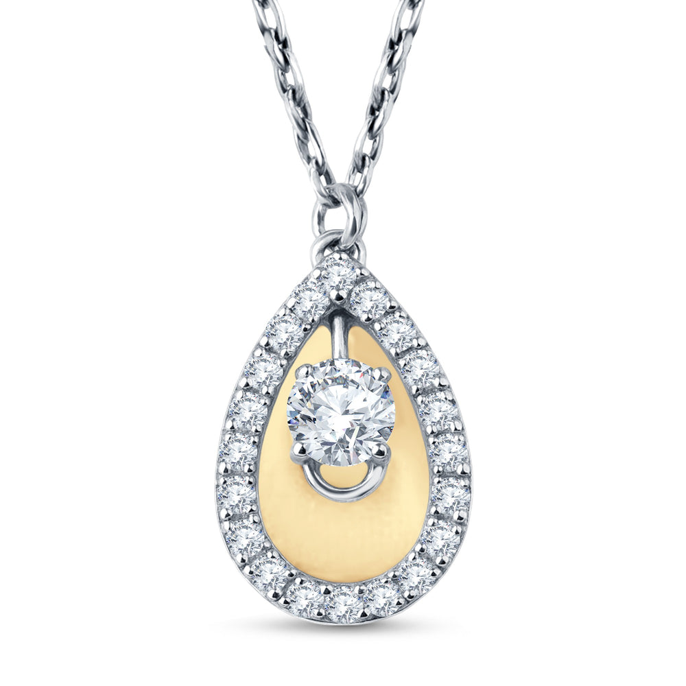 The 'Dewdrop Delight' 0.15ct Lab Diamond Teardrop Pendant. Grownń Diva.