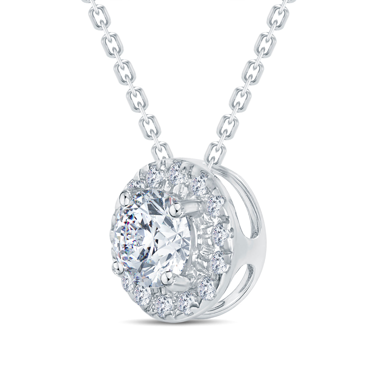 The 'Radiant Halo' 0.25ct Lab Diamond Solitaire Pendant. GrownnDiva