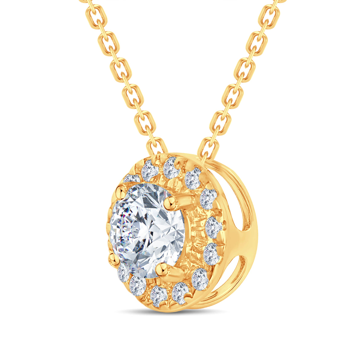 The 'Radiant Halo' 0.25ct Lab Diamond Solitaire Pendant. GrownnDiva