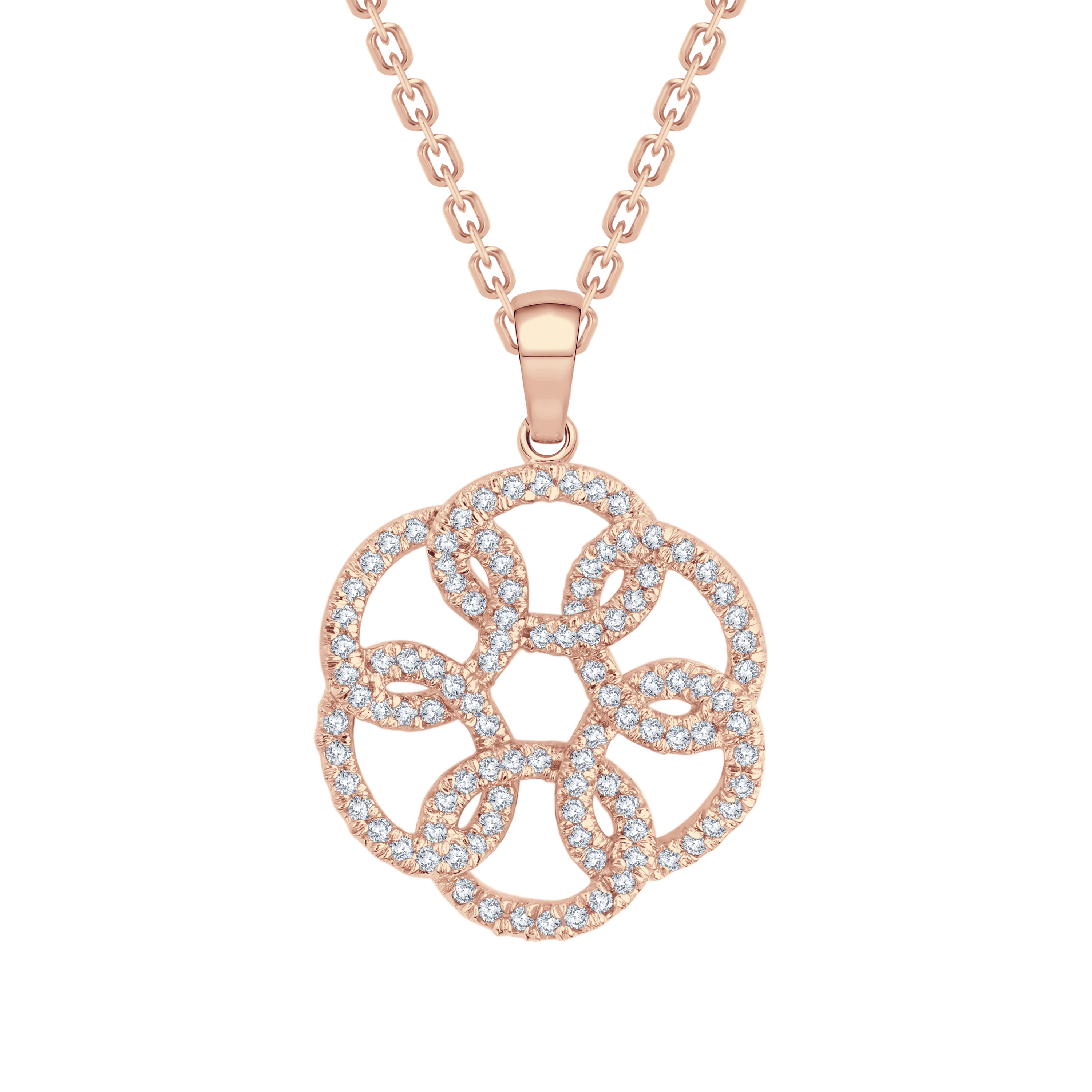 The Petal Bloom: 0.77 Carat Lab Diamond Floral Pendant | GrownńDiva