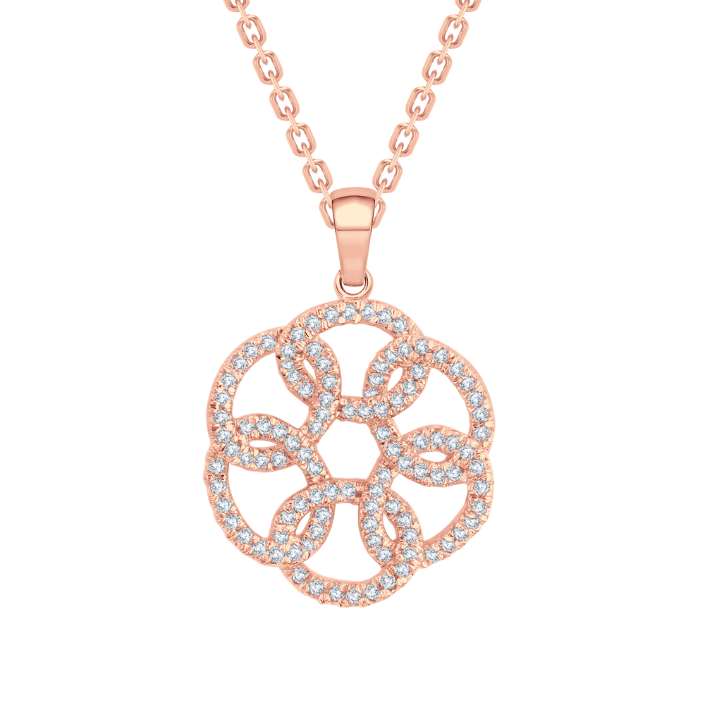The Petal Bloom: 0.77 Carat Lab Diamond Floral Pendant | GrownńDiva