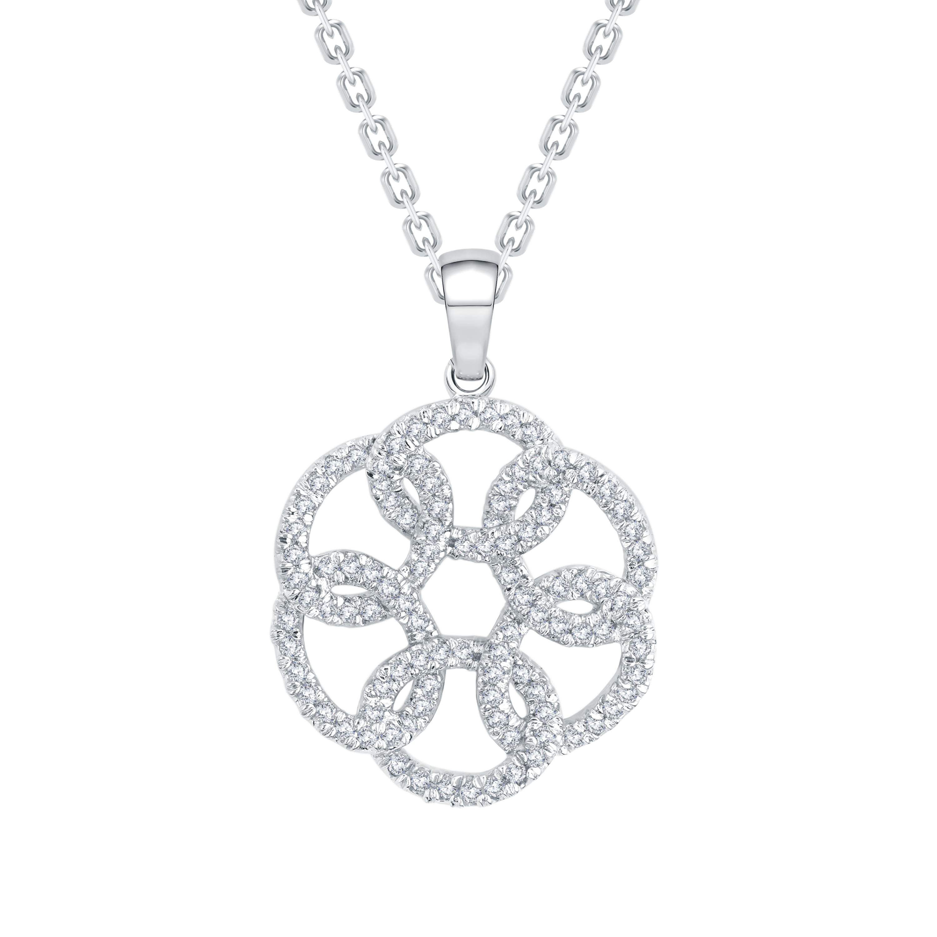 The Petal Bloom: 0.77 Carat Lab Diamond Floral Pendant | GrownńDiva