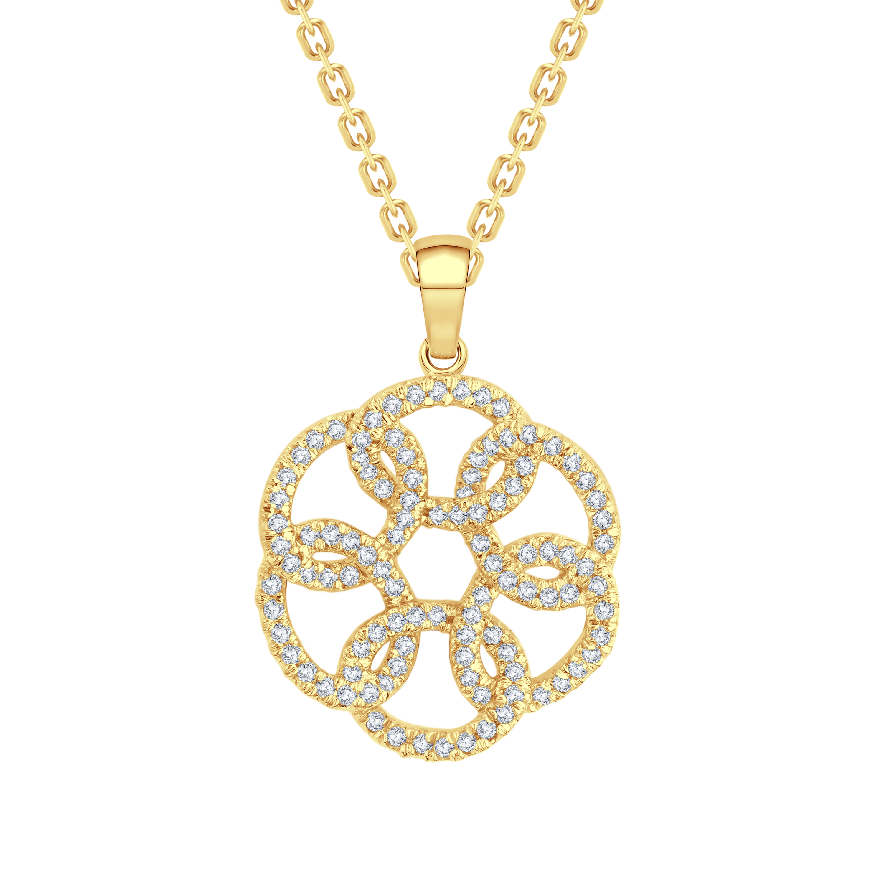 The Petal Bloom: 0.77 Carat Lab Diamond Floral Pendant | GrownńDiva