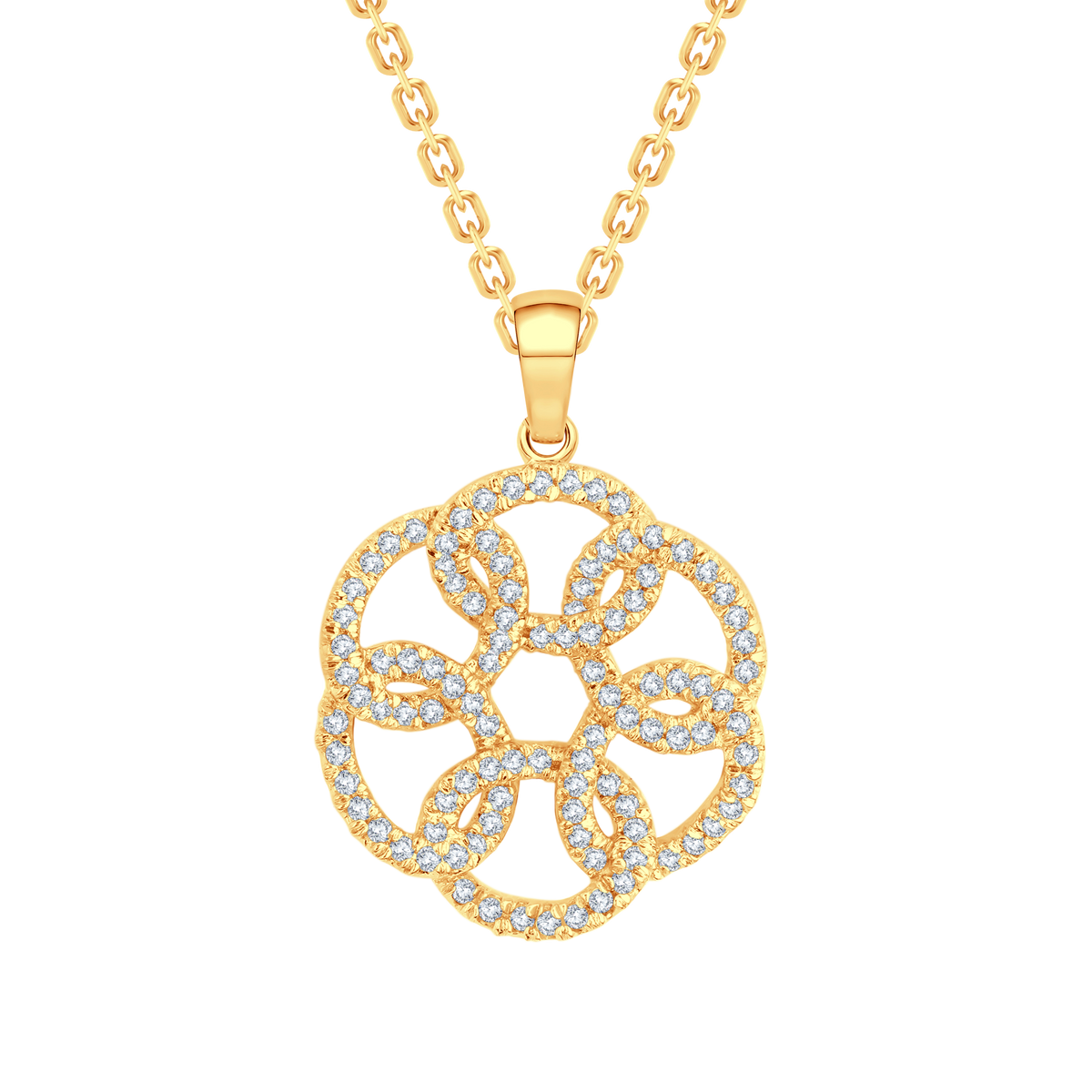 The Petal Bloom: 0.77 Carat Lab Diamond Floral Pendant | GrownnDiva
