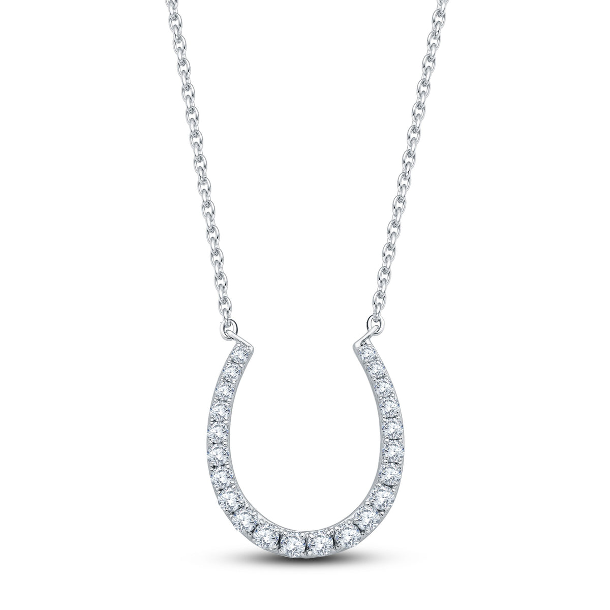 0.34 Carat Lab Diamond Horseshoe Pendant - GrownnDiva 18K Gold Vermeil on 925