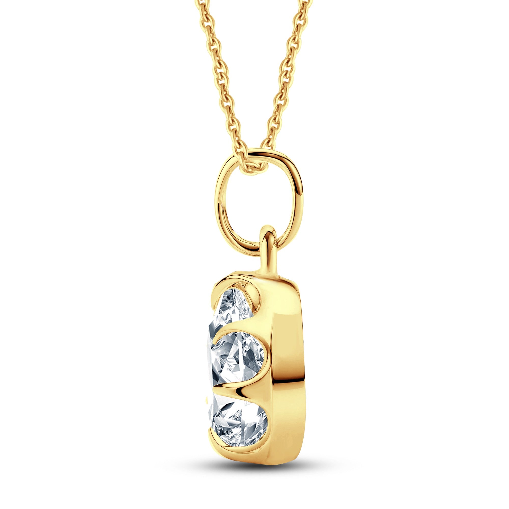 GrownńDiva 1.50ct Pear Lab Diamond Solitaire Pendant | 18KT Gold Vermeil on 925 Silver
