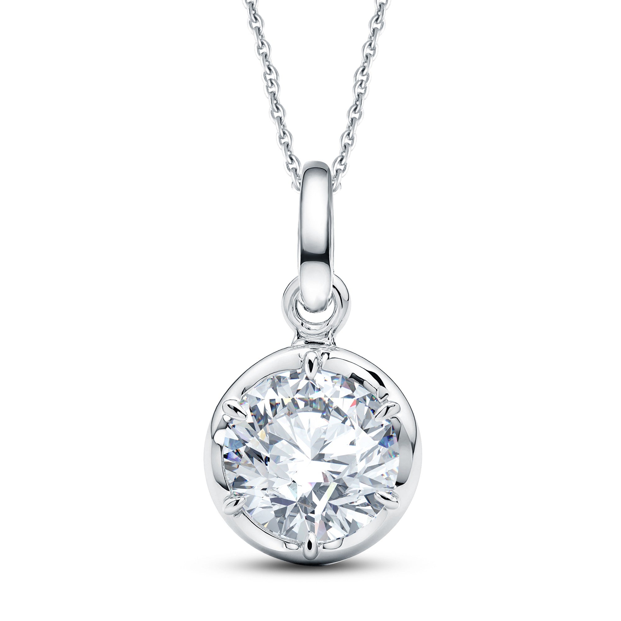 1.50 Carat Lab Diamond Solitaire Pendant with 18kt Gold Vermeil | GrownńDiva