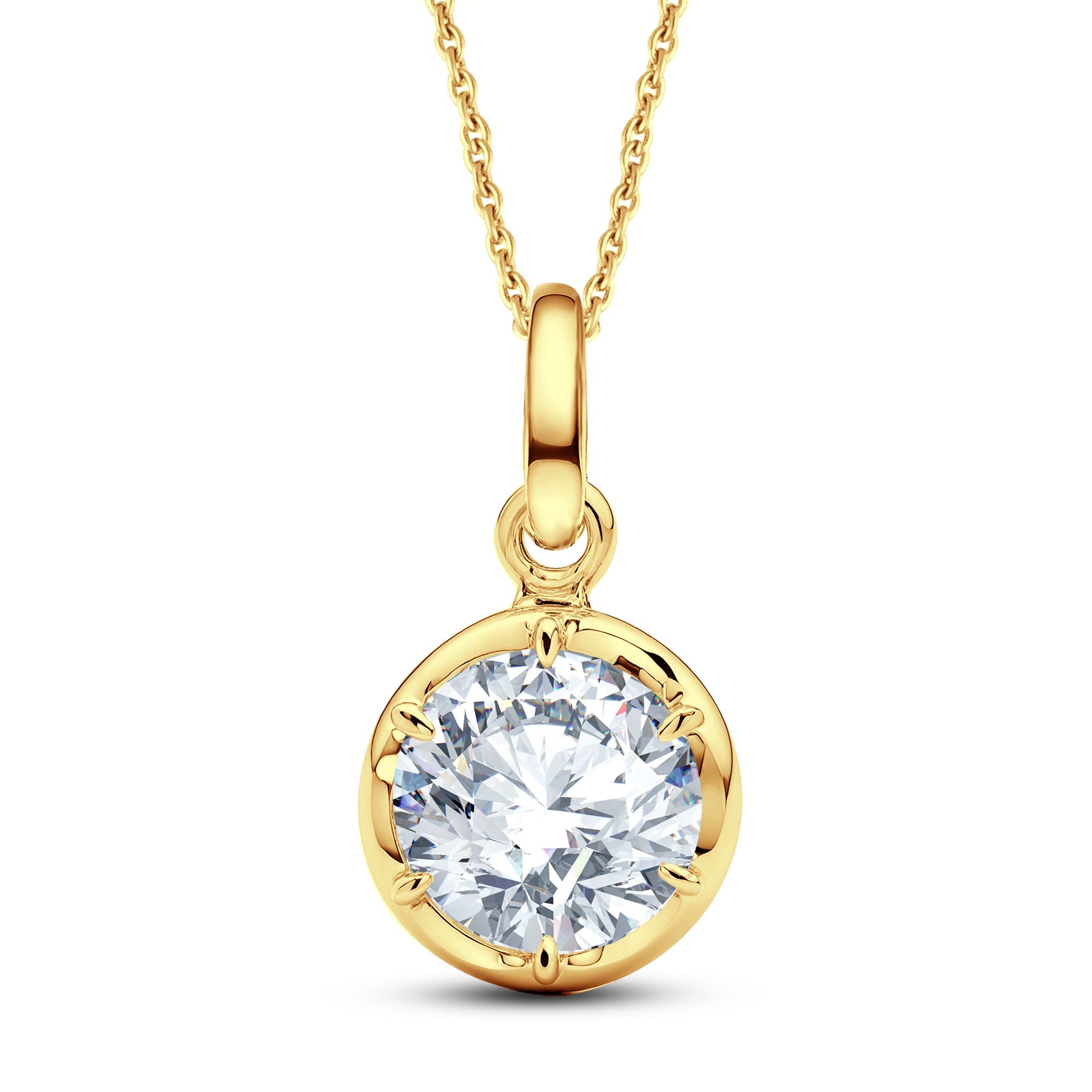 1.50 Carat Lab Diamond Solitaire Pendant with 18kt Gold Vermeil | GrownńDiva