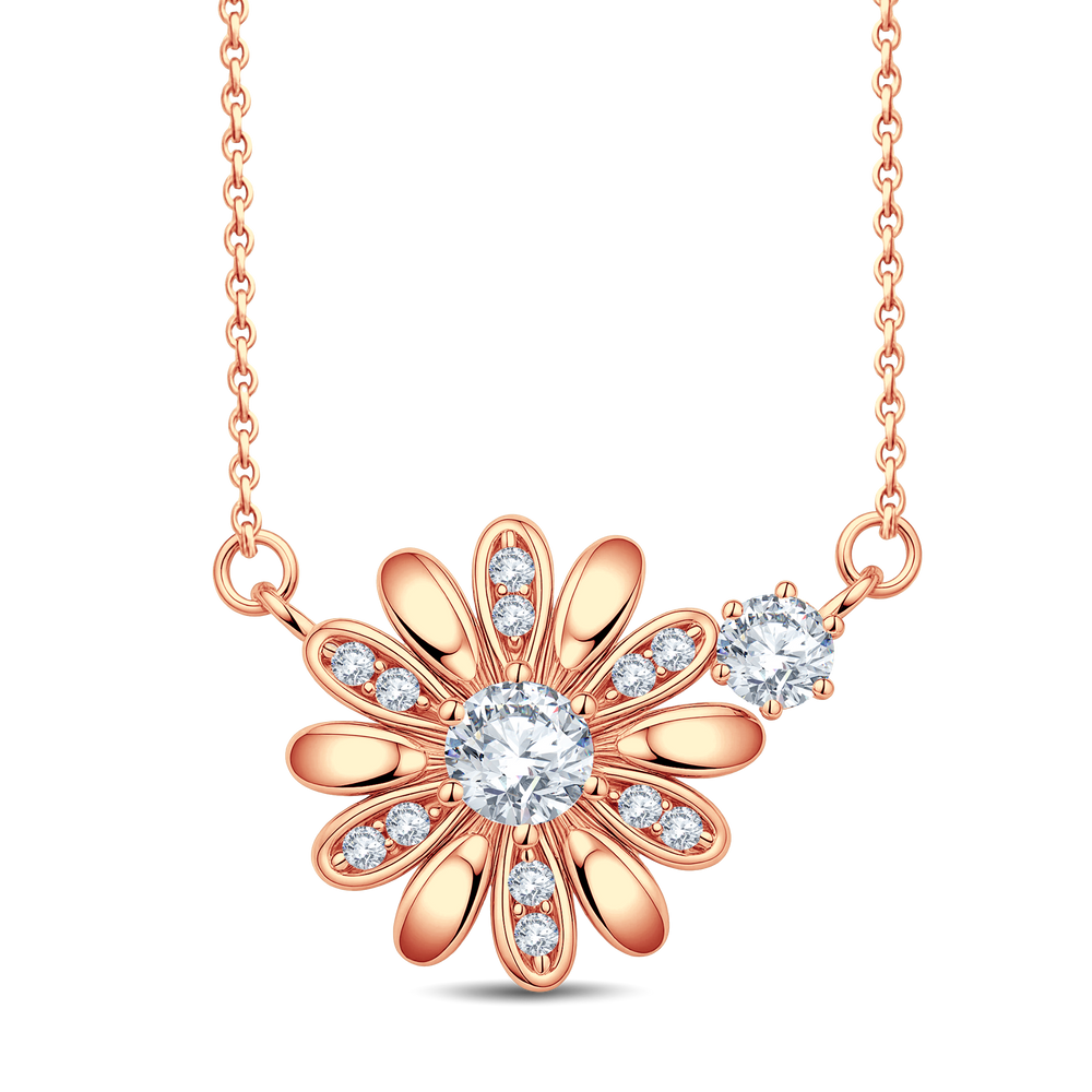 0.70 Carat Lab Diamond Flower Cluster Necklace by GrownńDiva