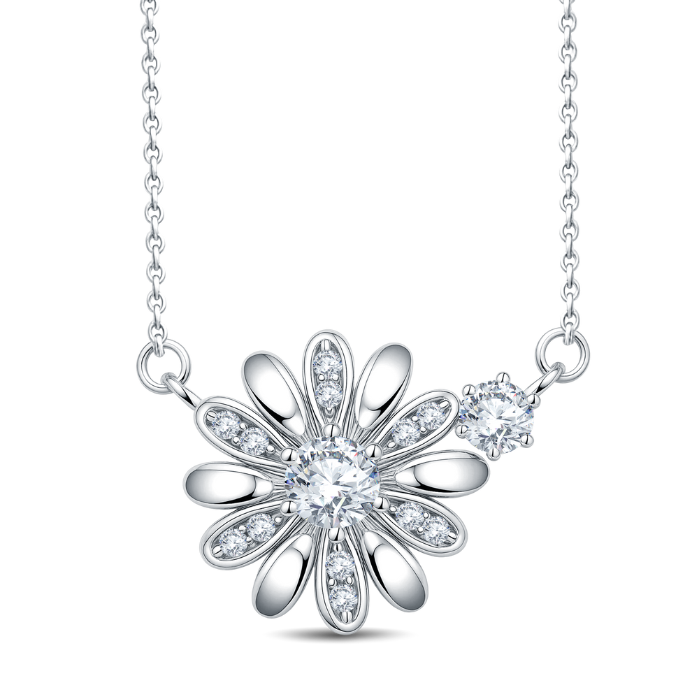 0.70 Carat Lab Diamond Flower Cluster Necklace by GrownńDiva