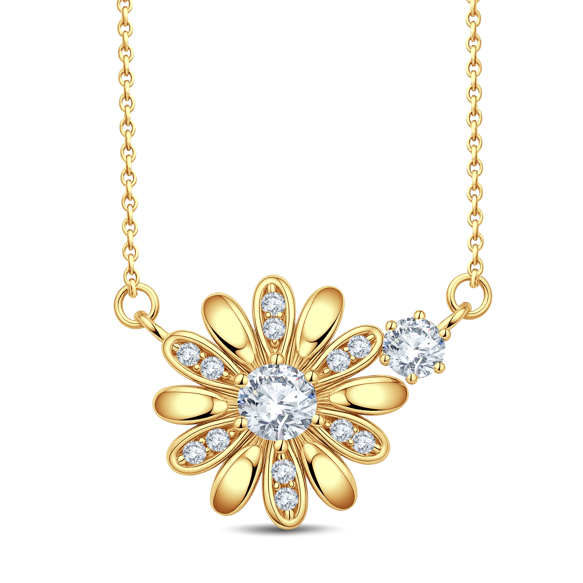 0.70 Carat Lab Diamond Flower Cluster Necklace by GrownńDiva