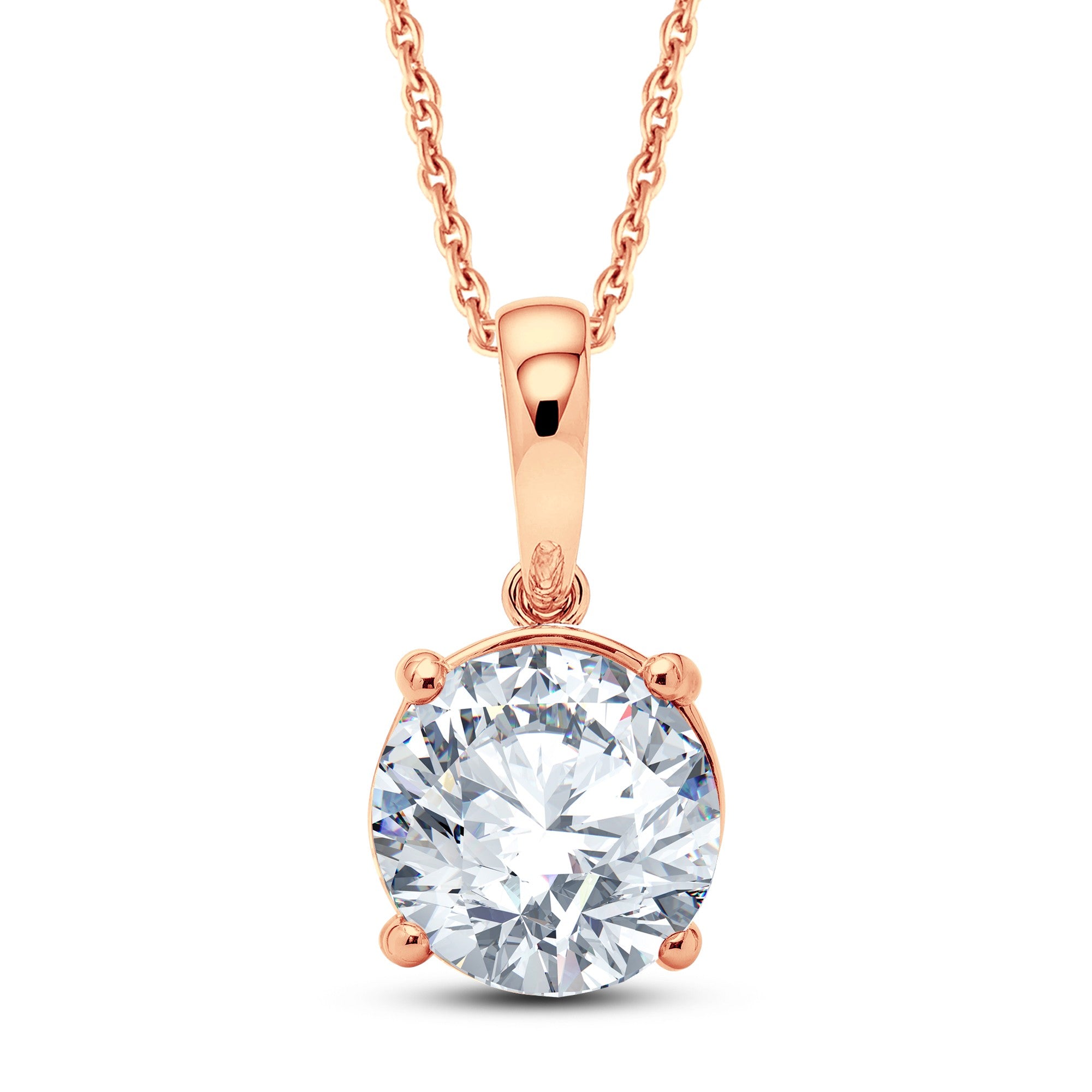 The Classic Round 1.00 Carat Lab Diamond Solitaire Pendant Necklace by GrownńDiva