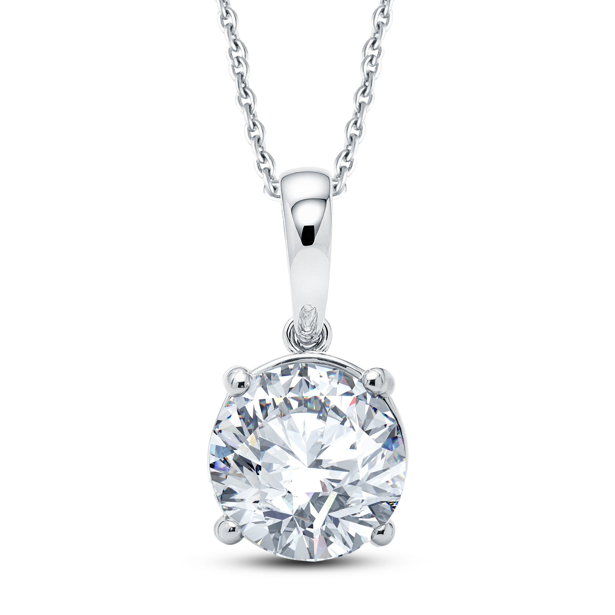The Classic Round 1.00 Carat Lab Diamond Solitaire Pendant Necklace by GrownńDiva