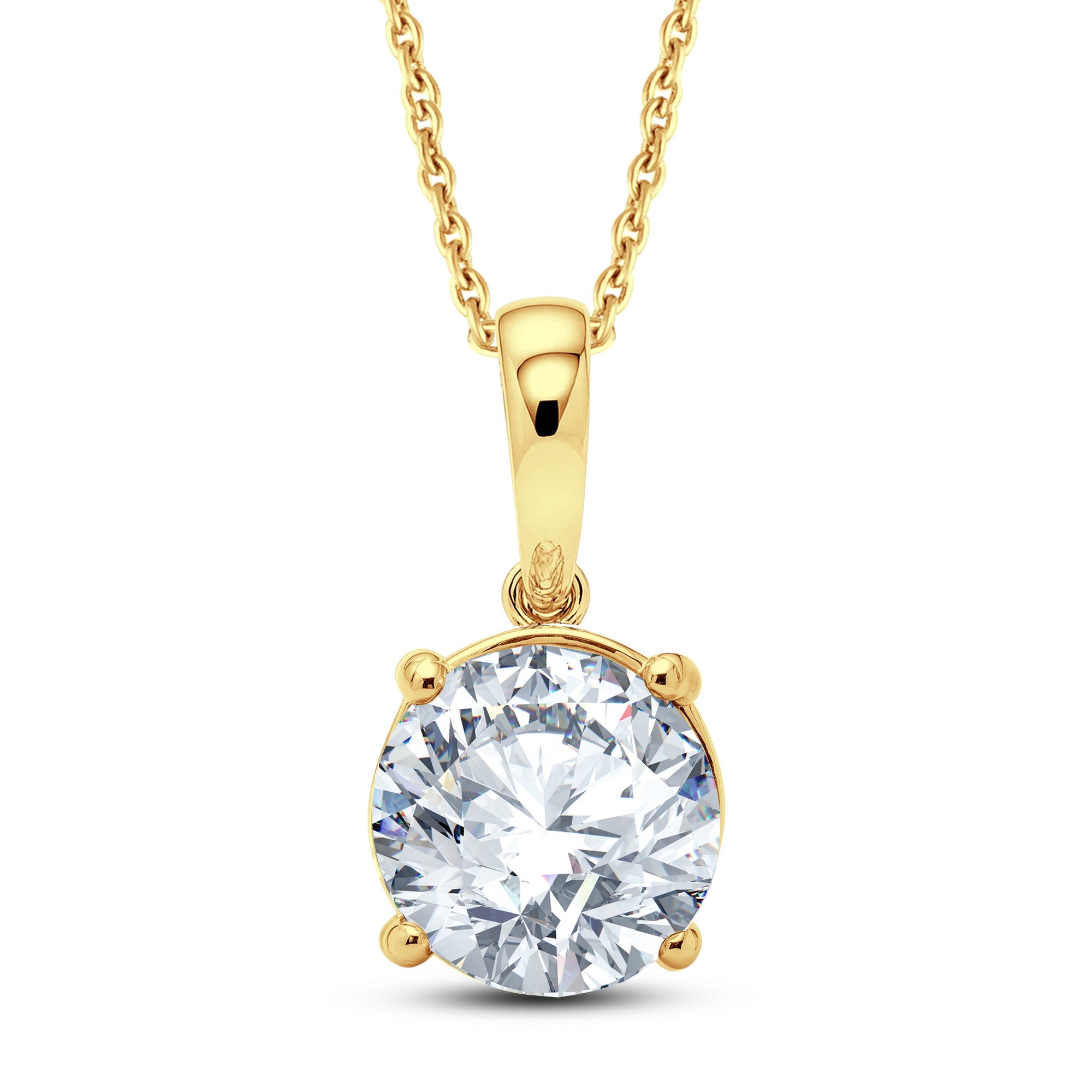 The Classic Round 1.00 Carat Lab Diamond Solitaire Pendant Necklace by GrownńDiva