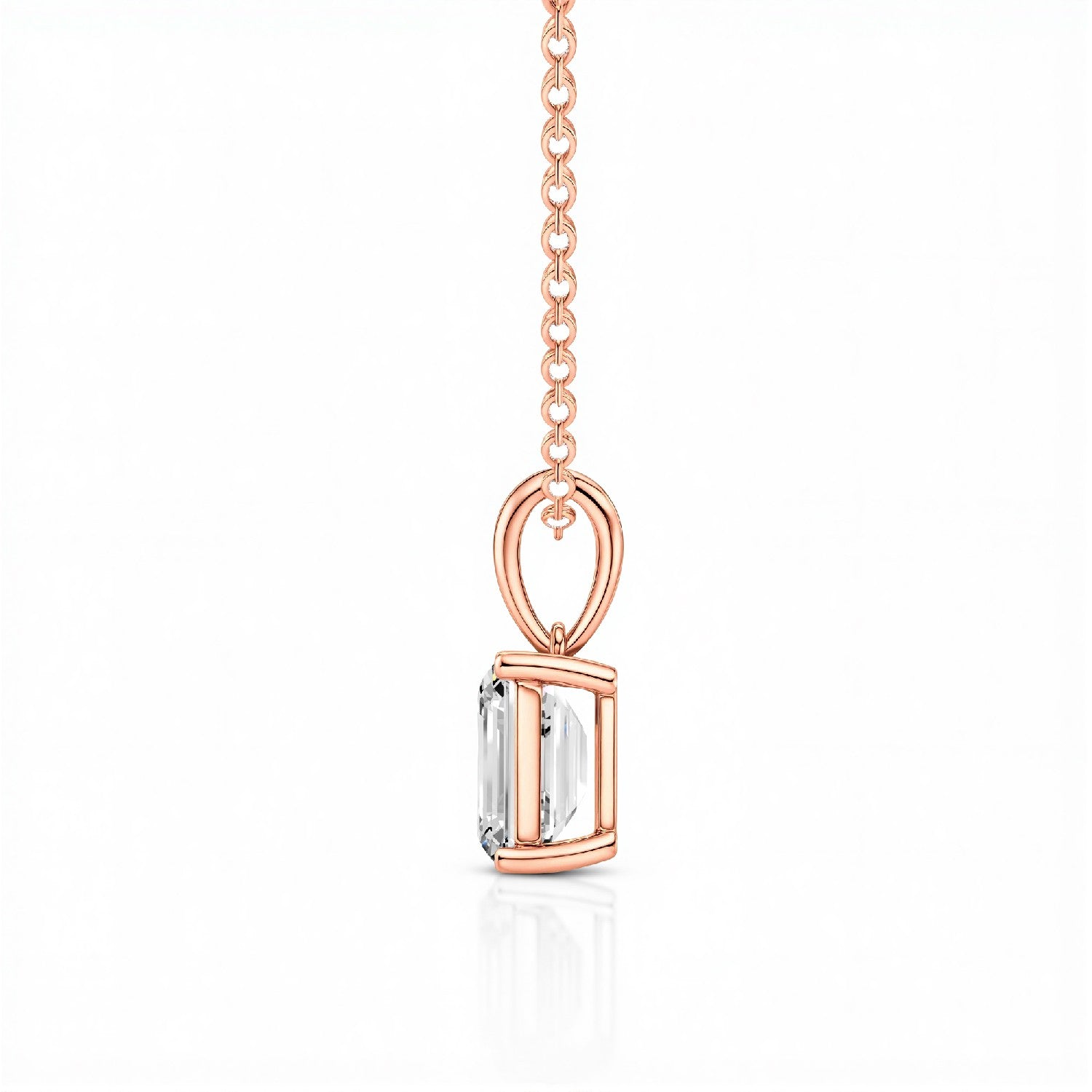 1.50 CTW Emerald-Cut Lab Diamond Solitaire Pendant | 18KT Gold Vermeil.GrownńDiva