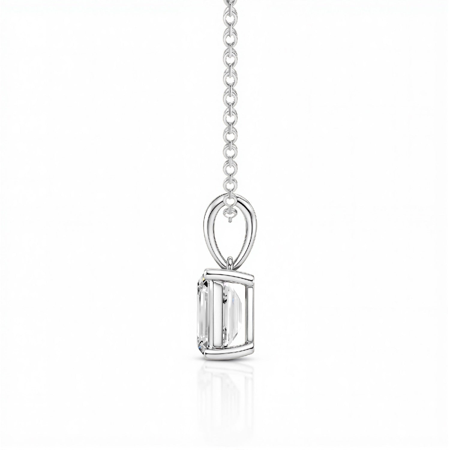 1.50 CTW Emerald-Cut Lab Diamond Solitaire Pendant | 18KT Gold Vermeil.GrownńDiva