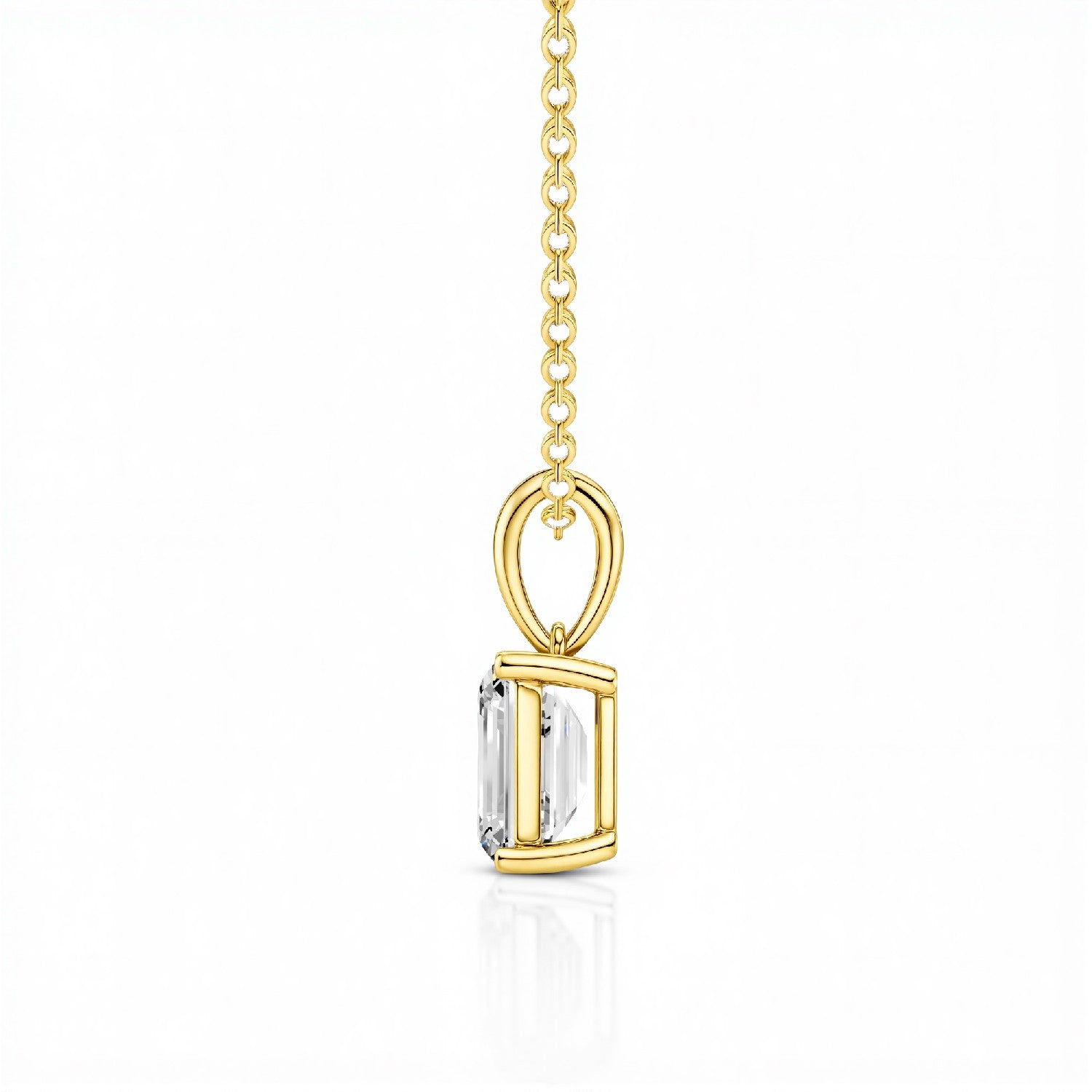 1.50 CTW Emerald-Cut Lab Diamond Solitaire Pendant | 18KT Gold Vermeil.GrownńDiva