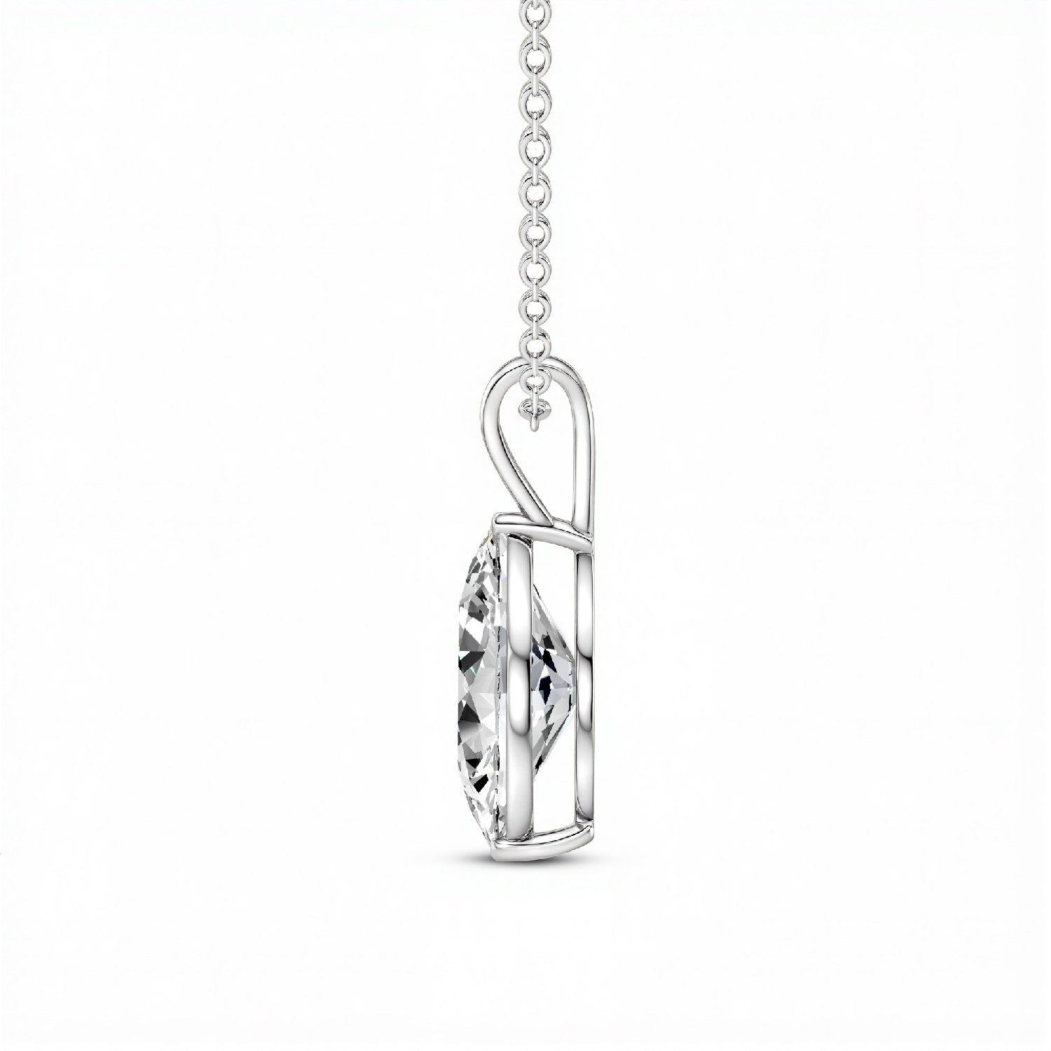 1.50 CTW Marquise-Cut Lab Diamond Solitaire Pendant | 18KT Gold Vermeil.GrownńDiva.