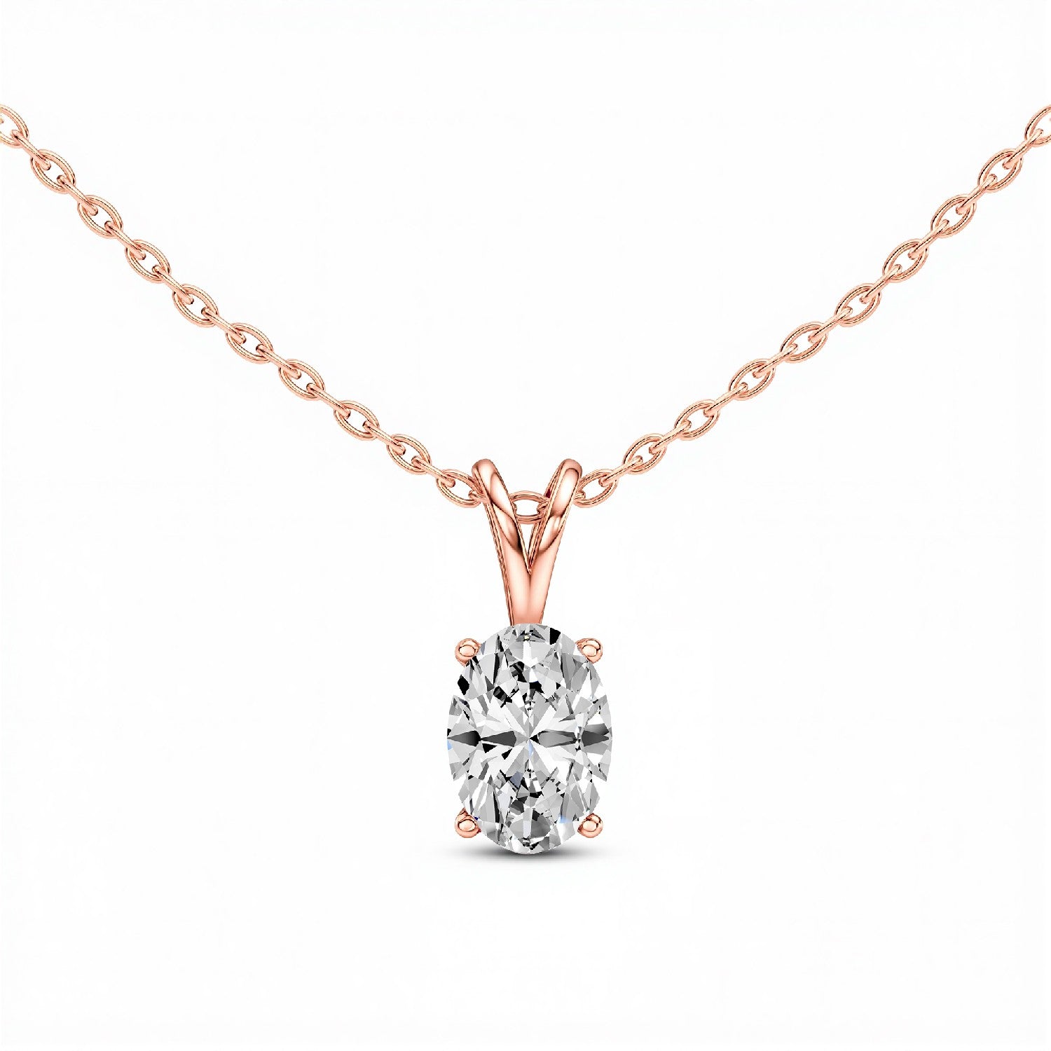 1.50 CTW Oval-Cut Lab Diamond Solitaire Pendant | 18KT Gold Vermeil.GrownńDiva