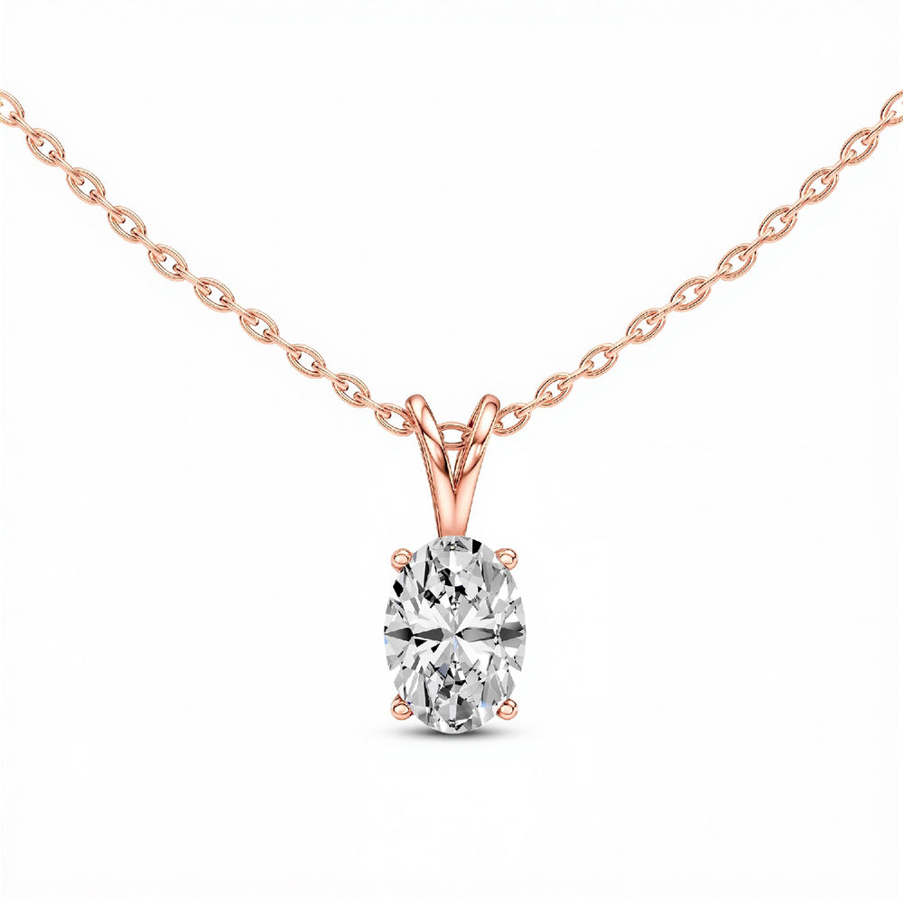 1.50 CTW Oval-Cut Lab Diamond Solitaire Pendant | 18KT Gold Vermeil.GrownńDiva