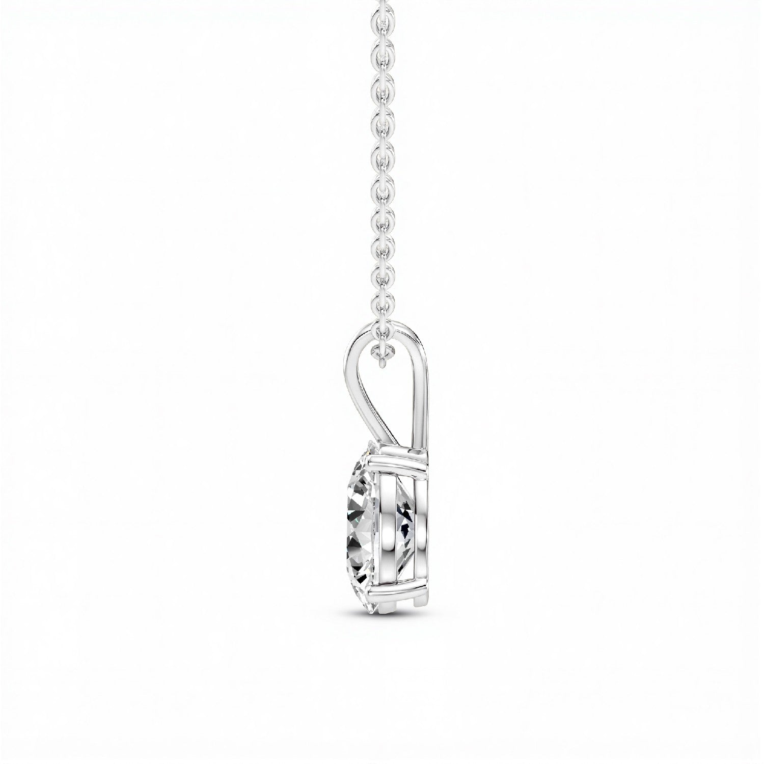 1.50 CTW Oval-Cut Lab Diamond Solitaire Pendant | 18KT Gold Vermeil.GrownńDiva