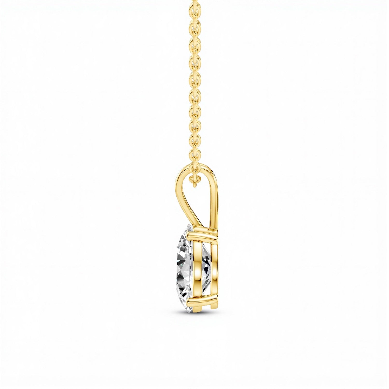 1.50 CTW Oval-Cut Lab Diamond Solitaire Pendant | 18KT Gold Vermeil.GrownńDiva