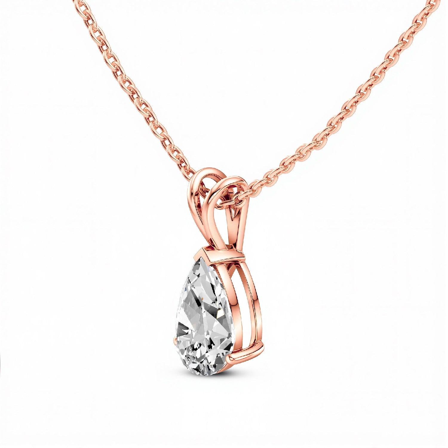 1.50 CTW Pear-Cut Lab Diamond Solitaire Pendant | 18KT Gold Vermeil.GrownńDiva
