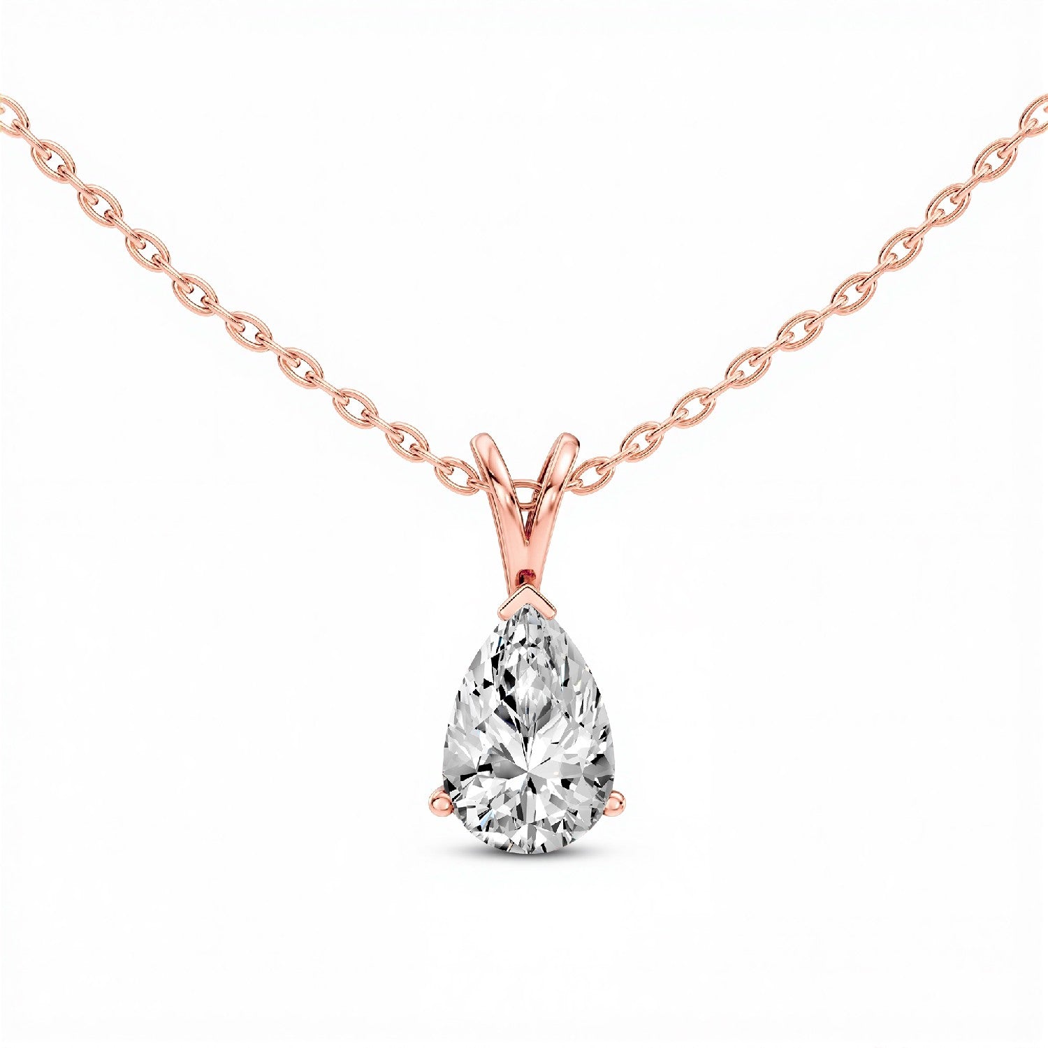 1.50 CTW Pear-Cut Lab Diamond Solitaire Pendant | 18KT Gold Vermeil.GrownńDiva