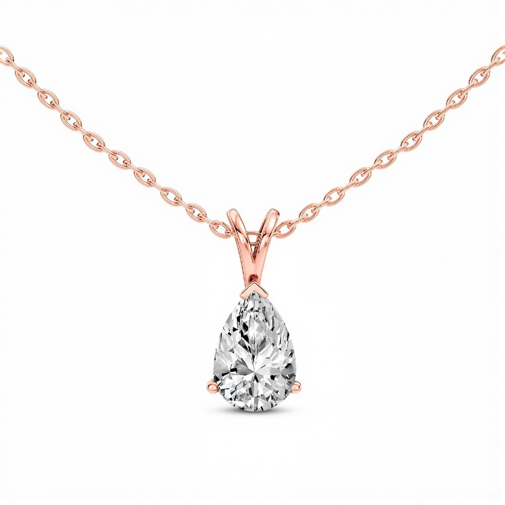1.50 CTW Pear-Cut Lab Diamond Solitaire Pendant | 18KT Gold Vermeil.GrownńDiva