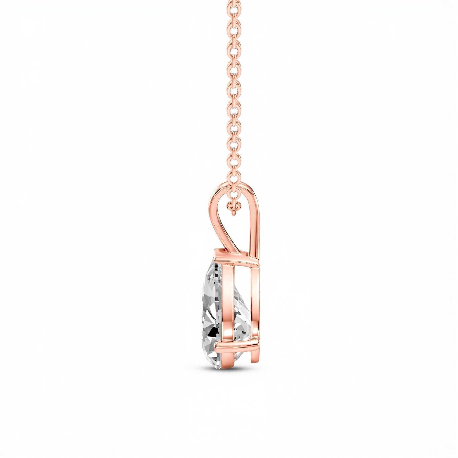 1.50 CTW Pear-Cut Lab Diamond Solitaire Pendant | 18KT Gold Vermeil.GrownńDiva