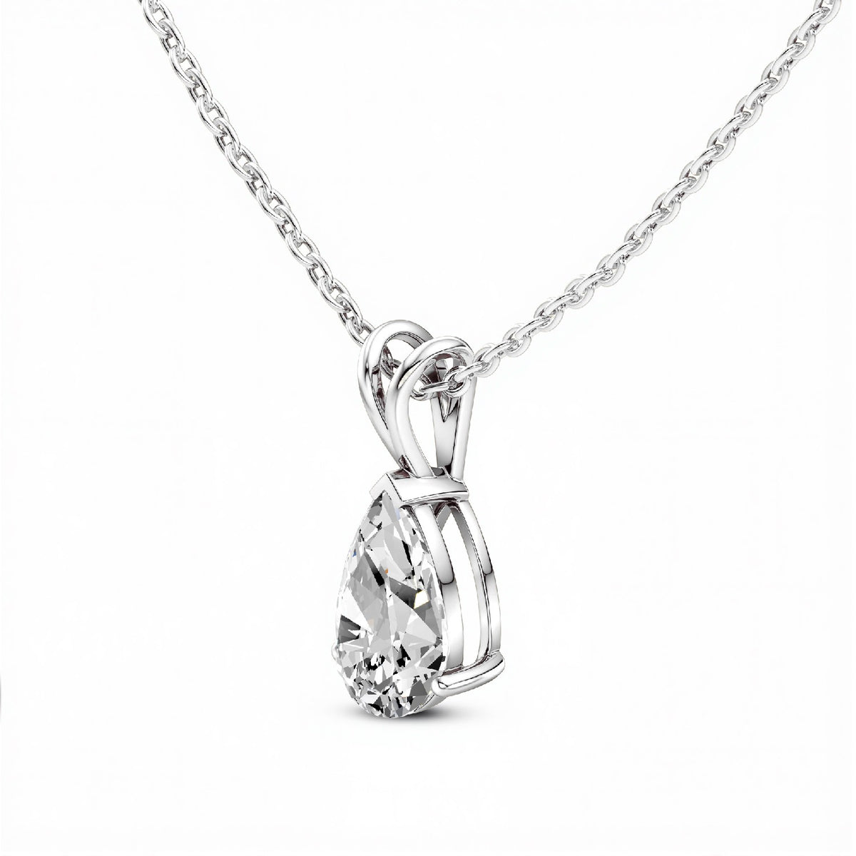 1.50 CTW Pear-Cut Lab Diamond Solitaire Pendant | 18KT Gold Vermeil.GrownnDiva