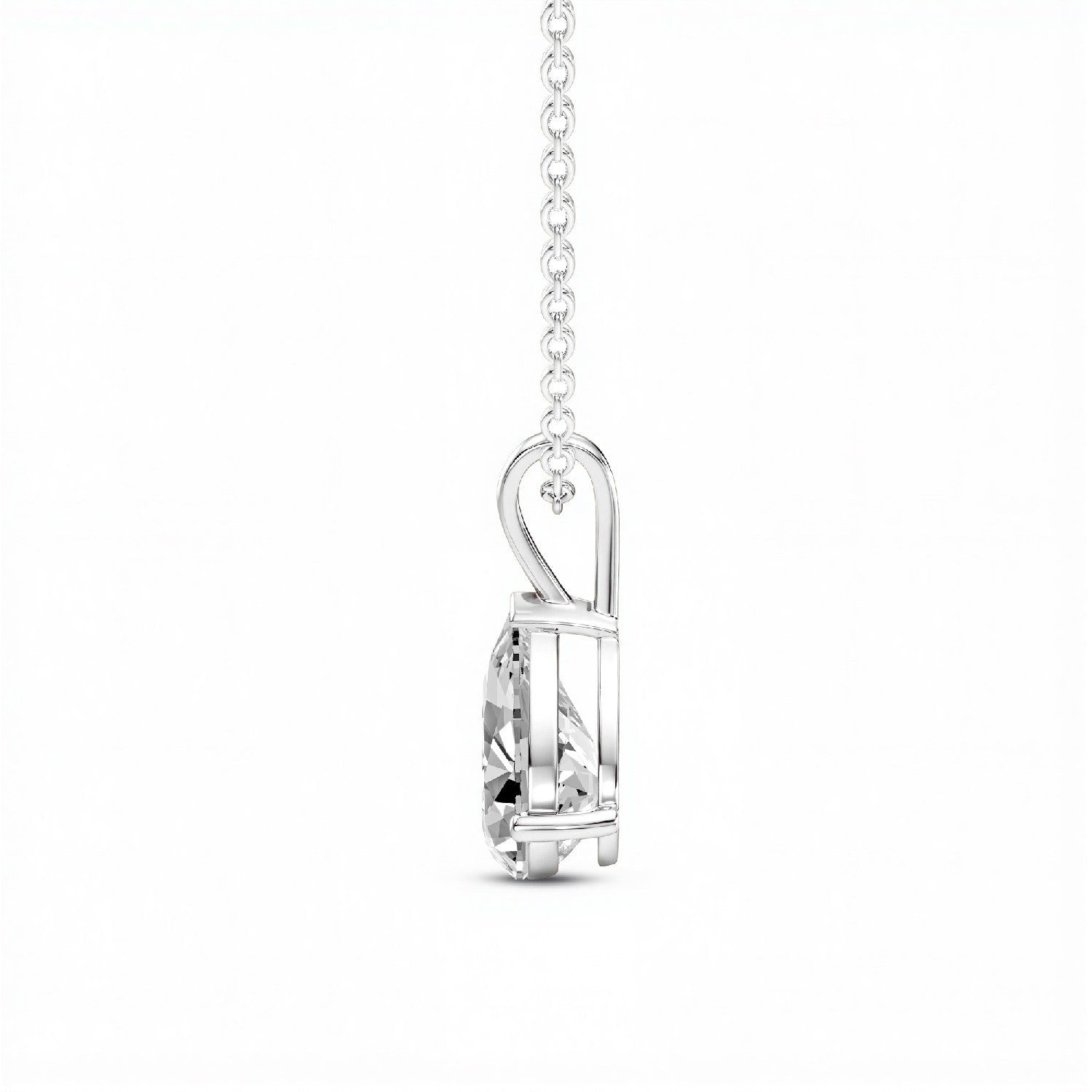 1.50 CTW Pear-Cut Lab Diamond Solitaire Pendant | 18KT Gold Vermeil.GrownńDiva