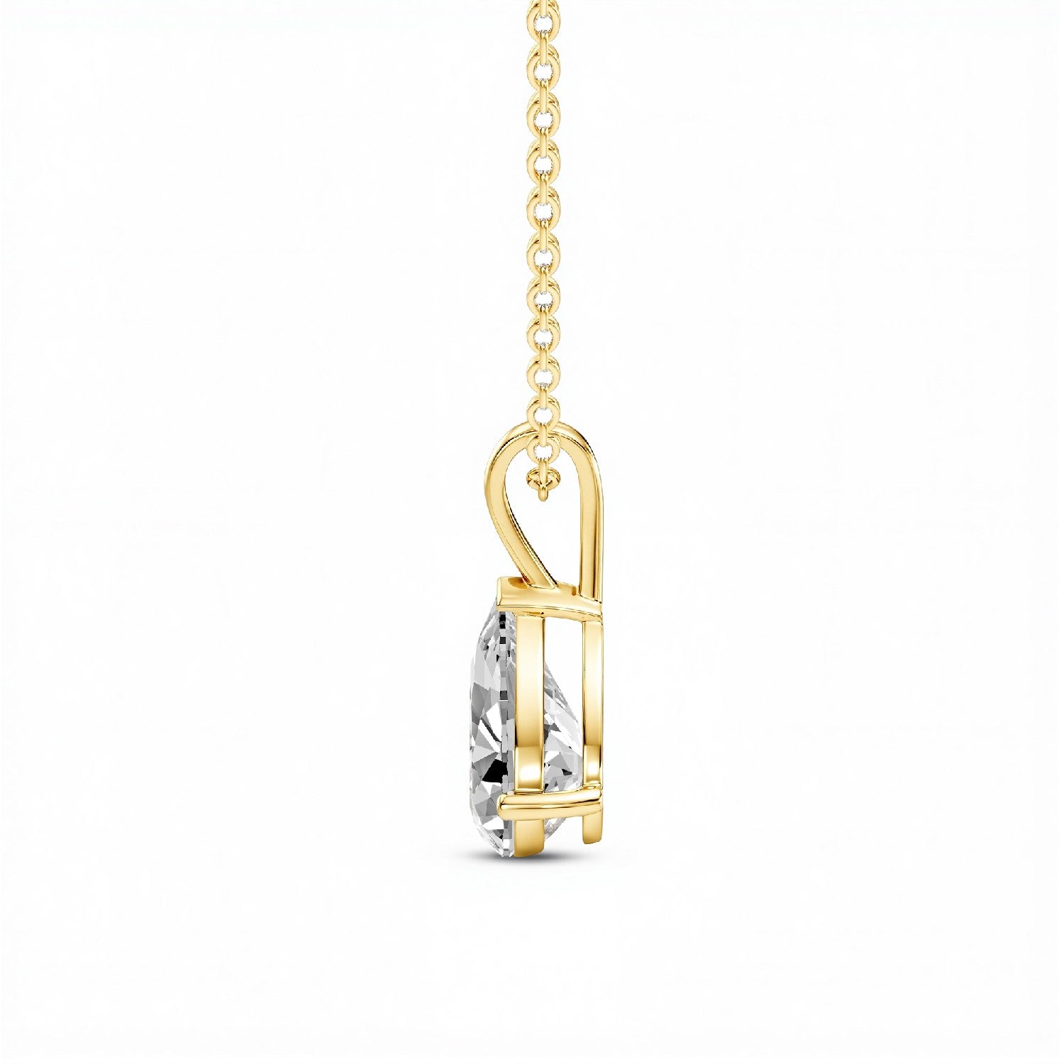 1.50 CTW Pear-Cut Lab Diamond Solitaire Pendant | 18KT Gold Vermeil.GrownńDiva
