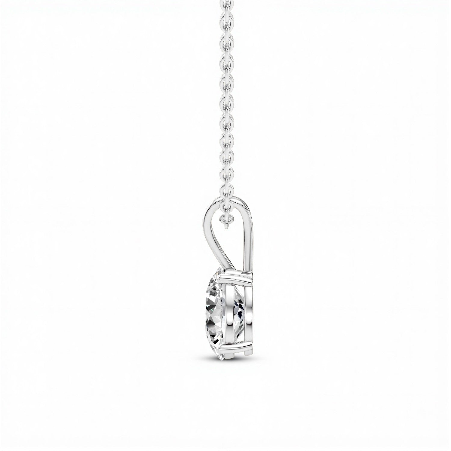 1.00 CT Lab Grown Diamond Oval Solitaire Pendant - 18kt Gold Vermeil over 925 Silver - GrownńDiva